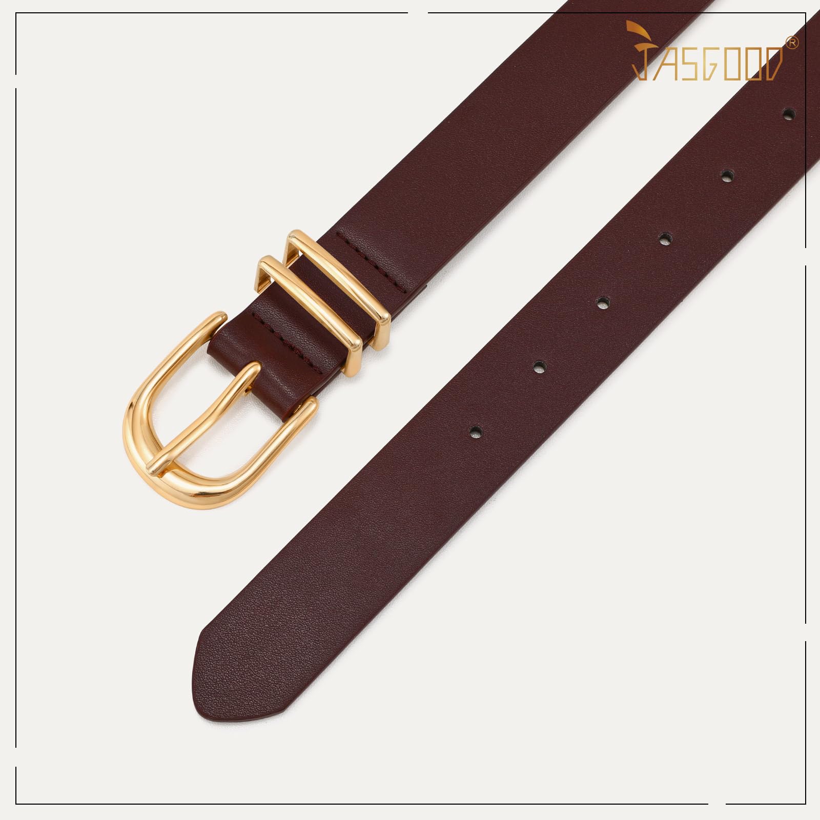 JASGOOD 3 Pack Women Leather Belts For Jeans Dresses Pants Ladies Faux Leather Waist Belt with Gold Buckle - JASGOOD OFFICIAL