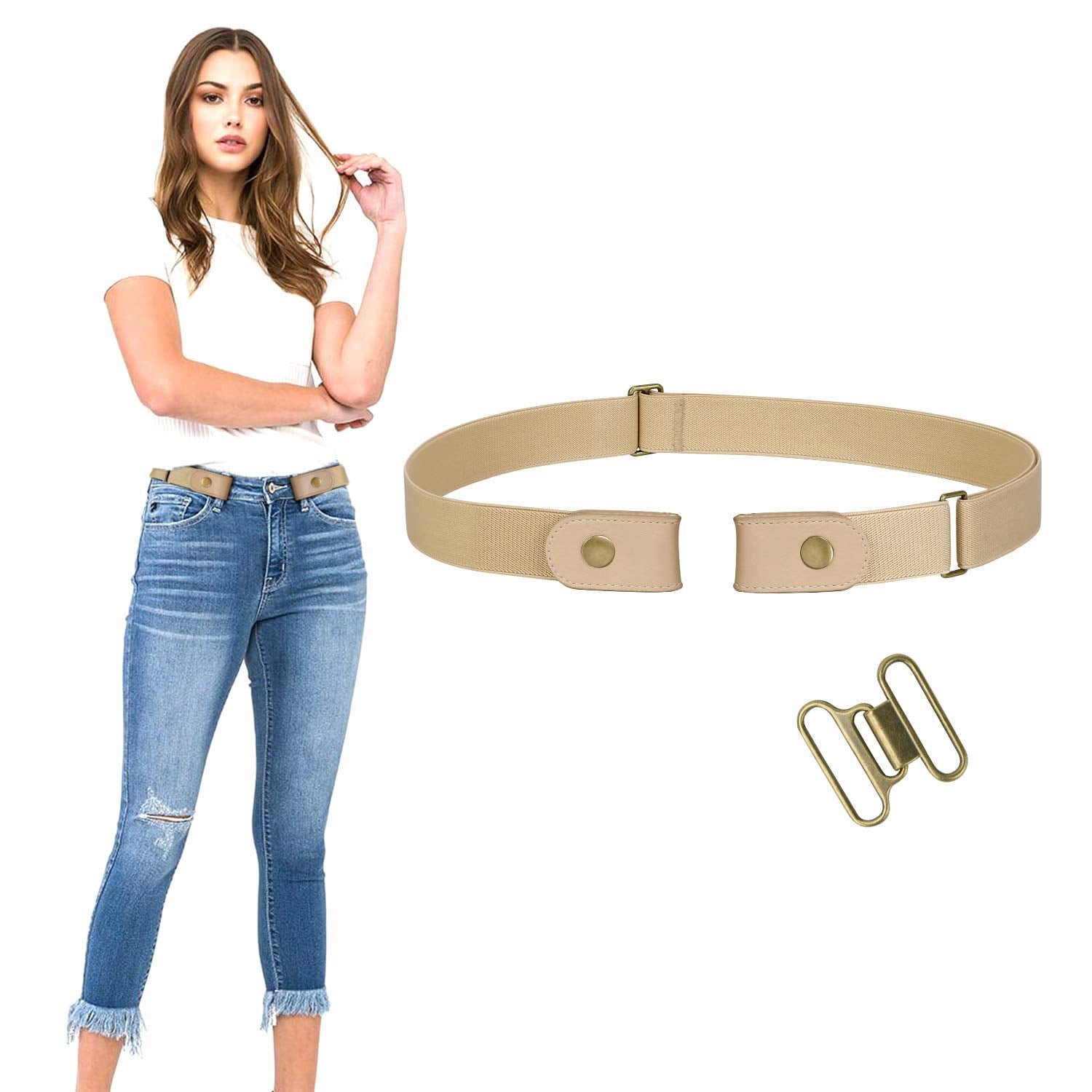 WERFORU No Buckle Stretch Belt for Women and Men Elastic Waist Belt up to 72 Inches for Jeans Pants - JASGOOD OFFICIAL