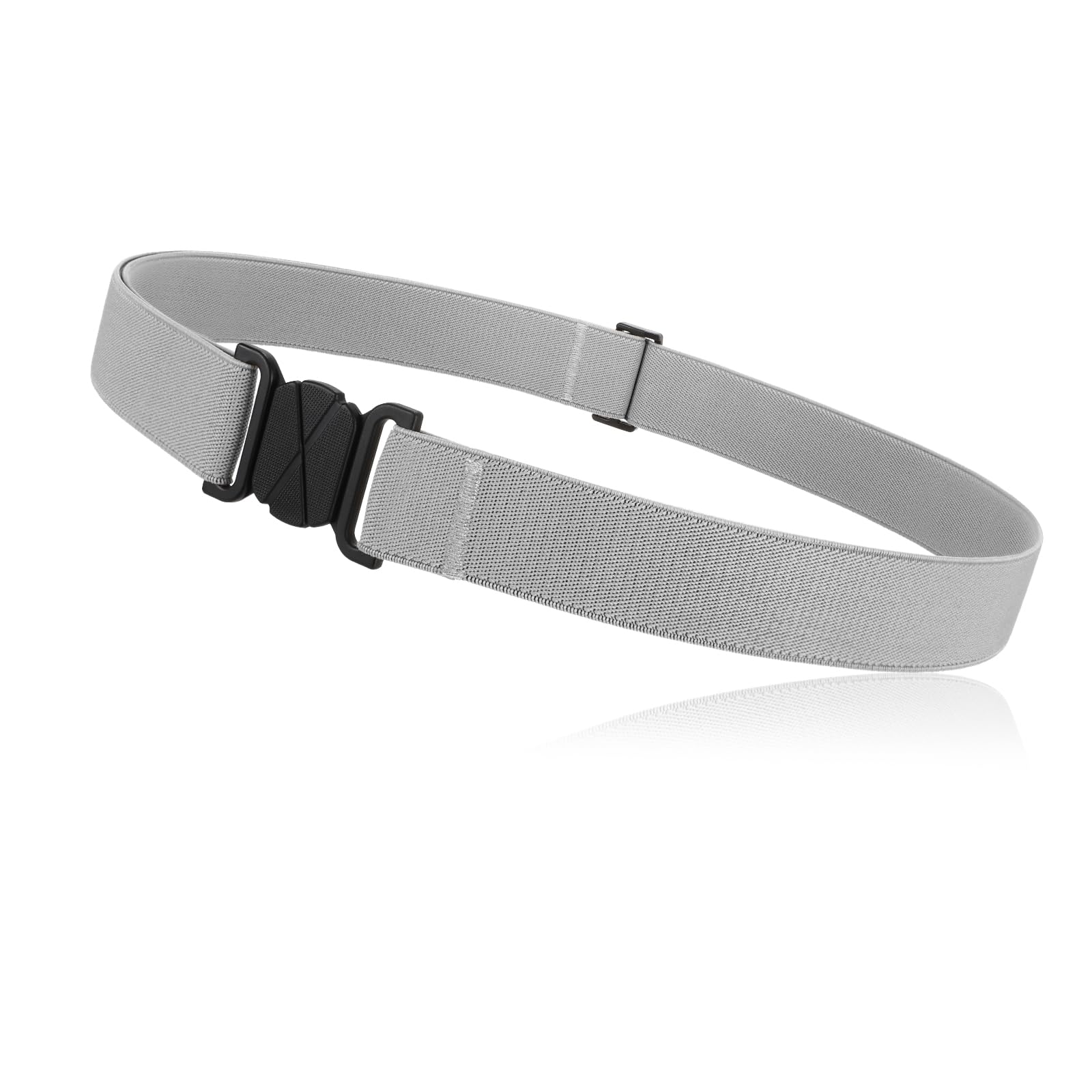 JASGOOD Women No Show Stretch Belt Flat Buckle Elastic Web Belt for Jeans Pants Dresses