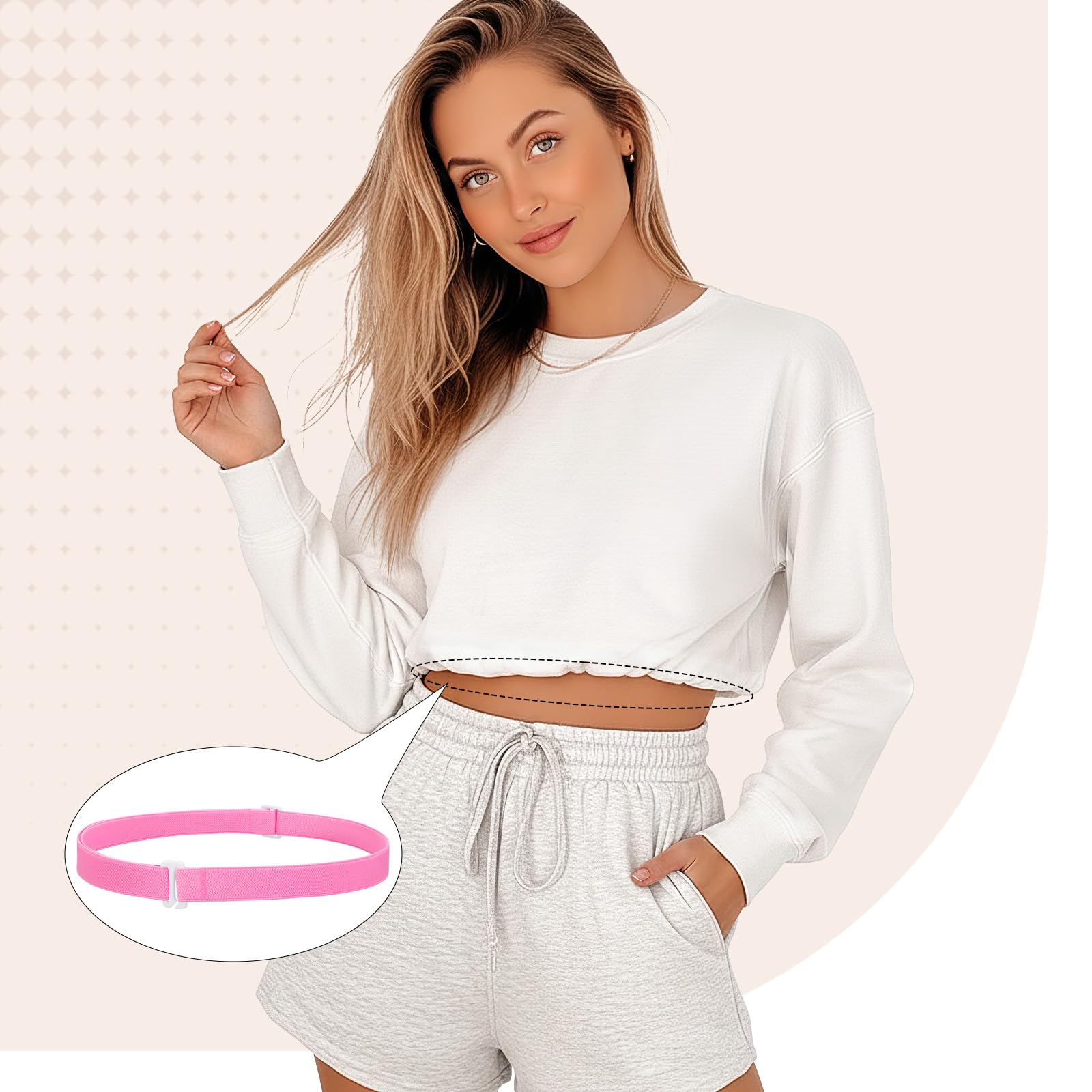 JASGOOD Crop Top Tuck Waist Band Adjustable Band for Sweater Shirts Tuck Band Women Elastic Stretch Belts - JASGOOD OFFICIAL