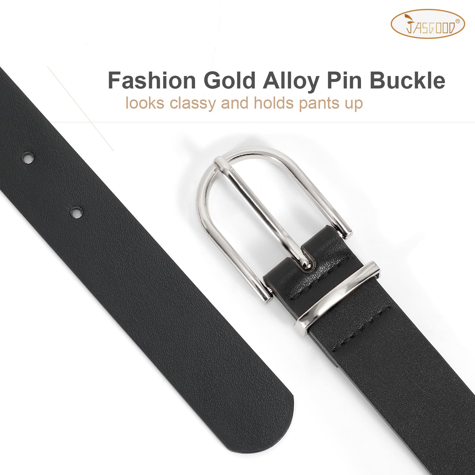 JASGOOD Women’s Leather Belts for Jeans Pants Fashion Ladies Belt with Gold Buckle - JASGOOD OFFICIAL