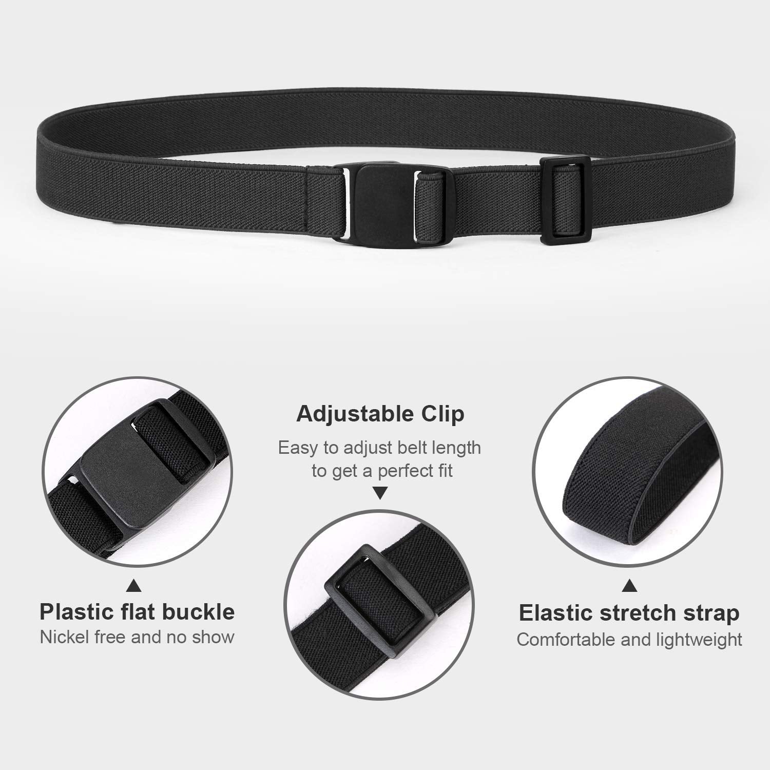 JASGOOD Kids Nickel Free Belts,Adjustable Elastic Belts for Pants Children,Stretch Belts for Boys Girls and Toddlers