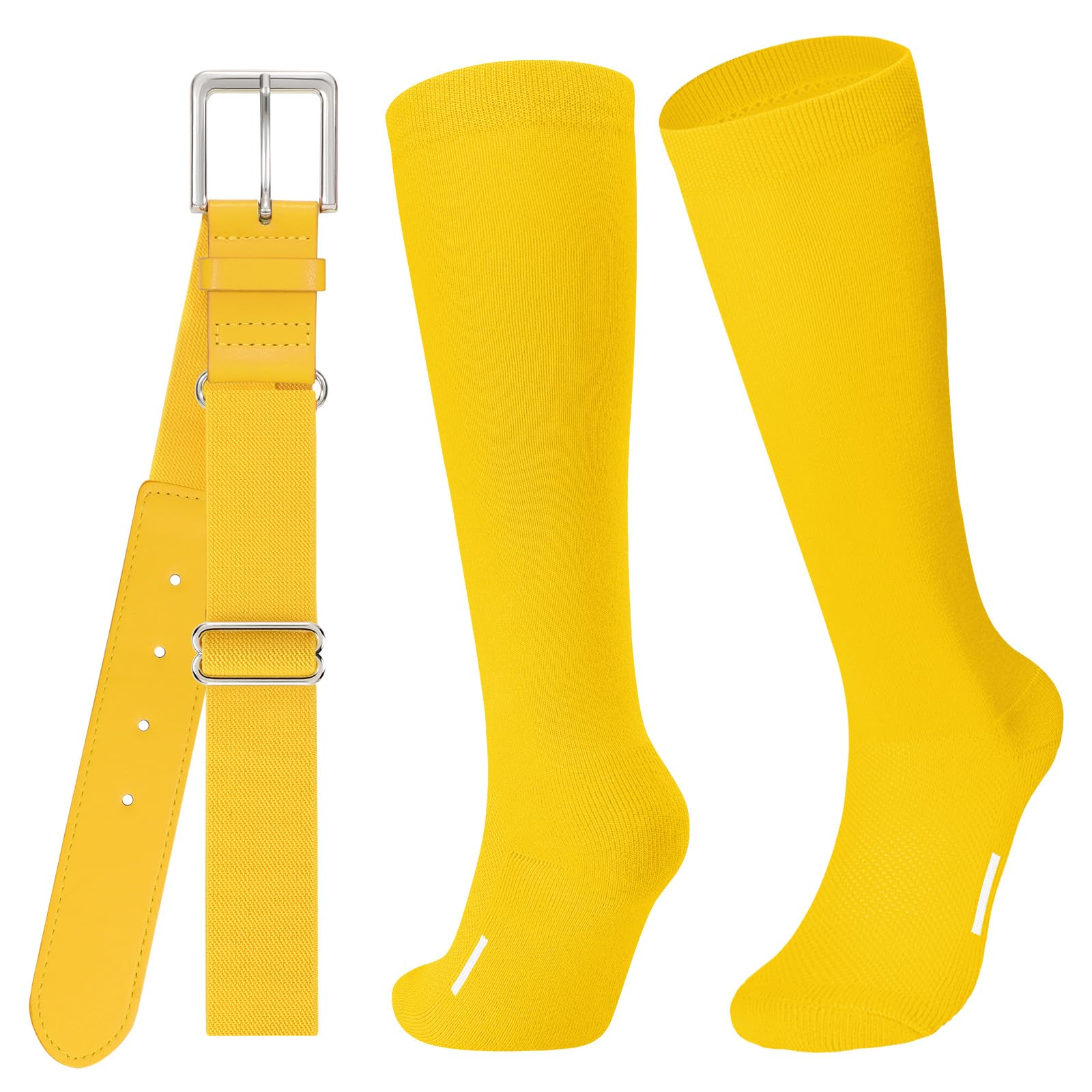 JASGOOD Baseball Softball Socks and Belt Combo Set Breathable Soccer Football Socks for Adult and Youth