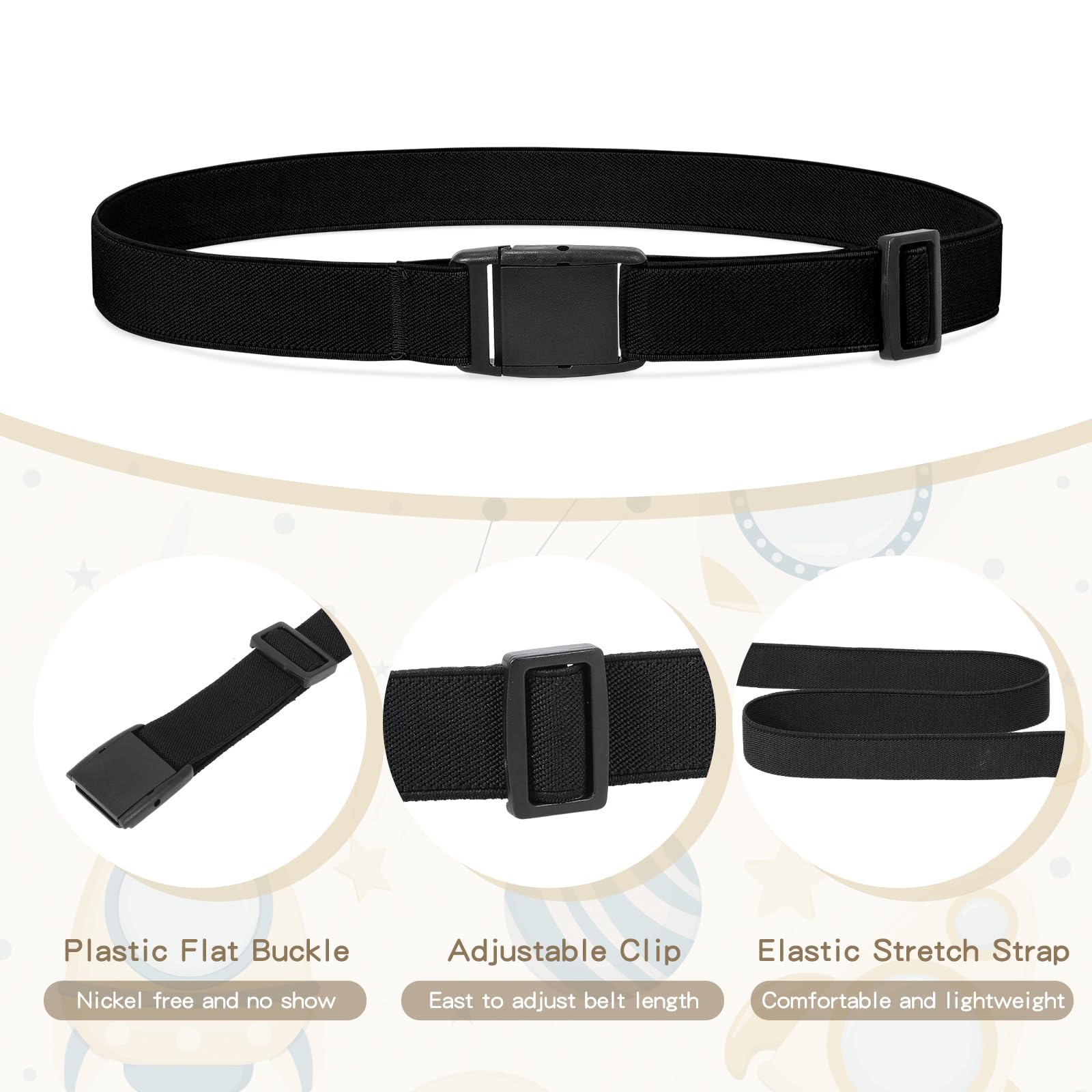 JASGOOD Kids Adjustable Elastic Belt for Boys Girls and Toddlers Nickel Free Stretch Belts for Pants Jeans
