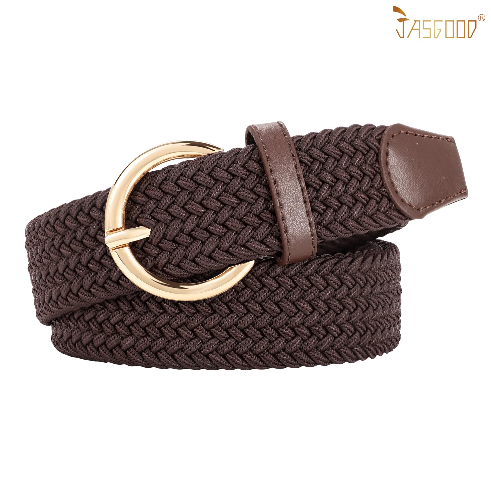 JASGOOD Women Men Braided Woven Elastic Stretch Waist Belt Golf Canvas Fabric Casual Belt for Jeans Pants - JASGOOD OFFICIAL