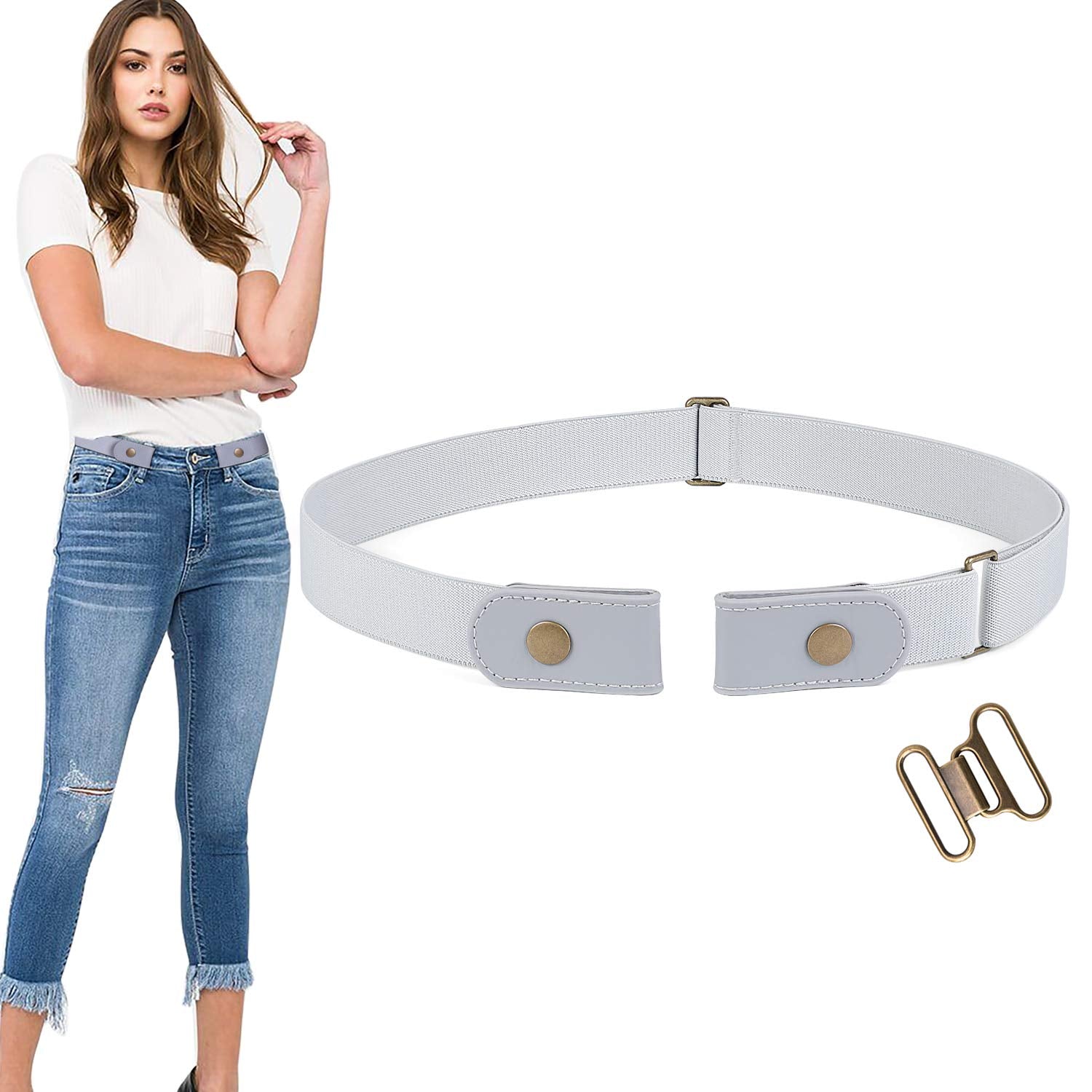 WERFORU No Buckle Stretch Belt for Women and Men Elastic Waist Belt up to 72 Inches for Jeans Pants - JASGOOD OFFICIAL