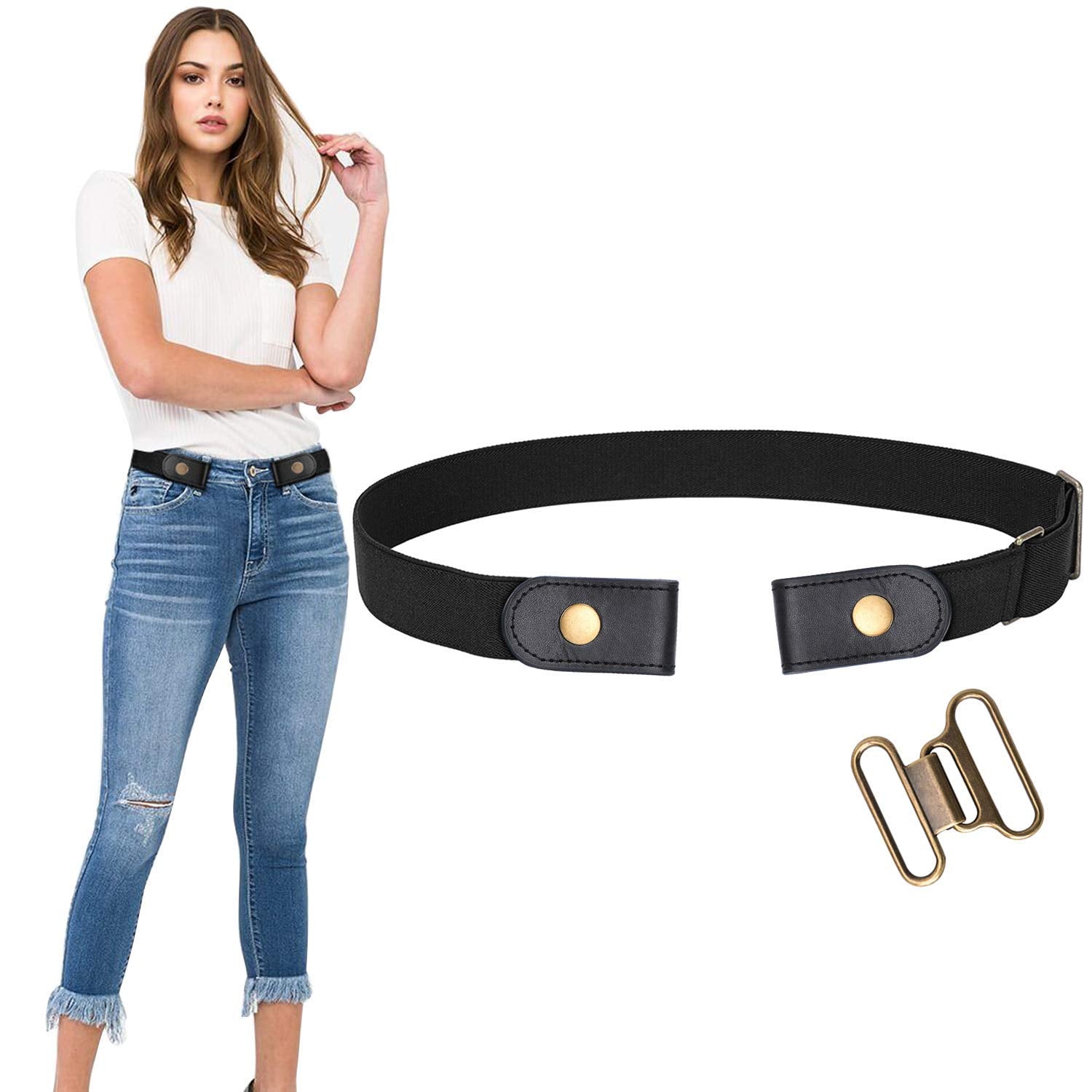 WERFORU No Buckle Stretch Belt for Women and Men Elastic Waist Belt up to 72 Inches for Jeans Pants - JASGOOD OFFICIAL