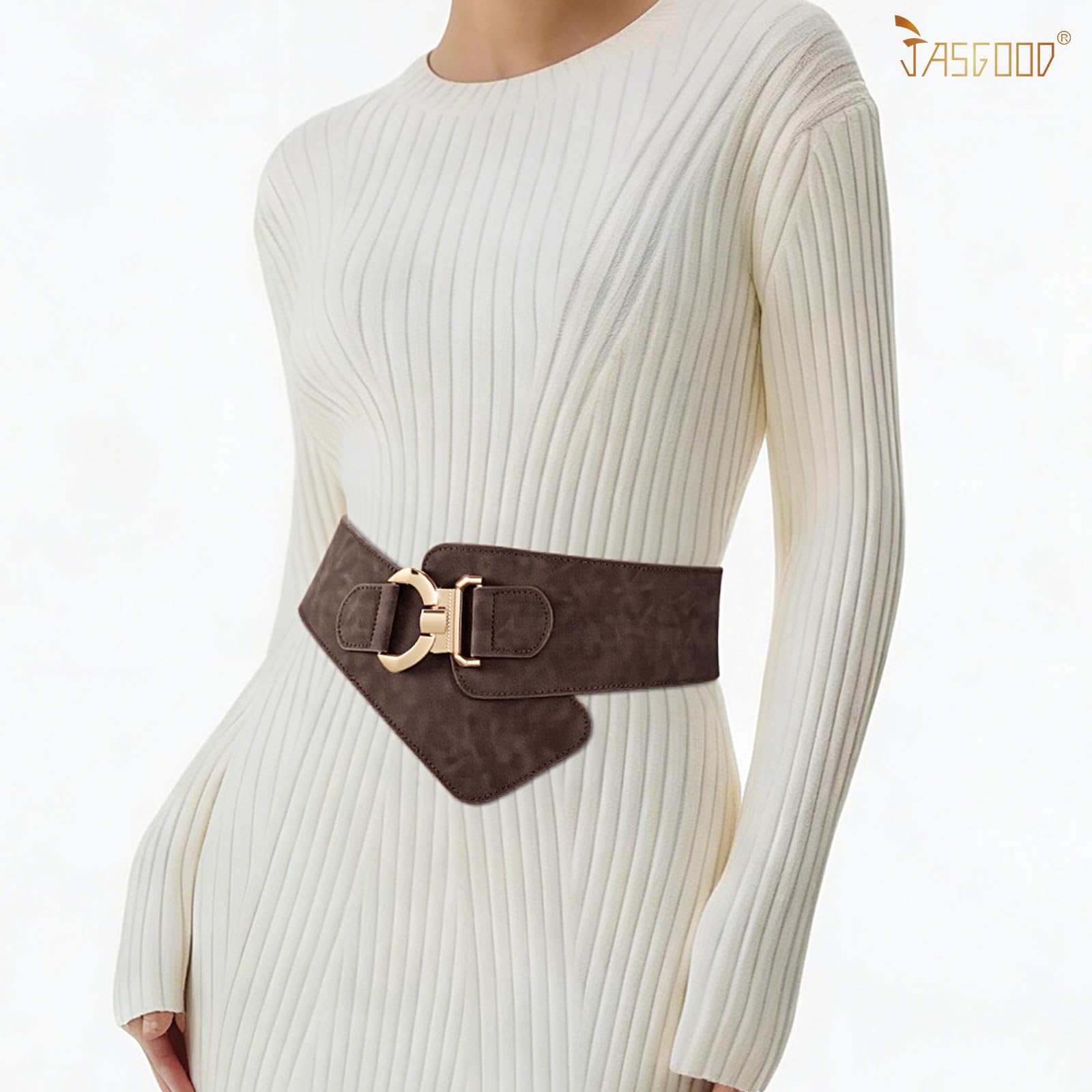 JASGOOD Wide Elastic Stretch Waist Belt Women's Adjustable Fashion Dress Belt - JASGOOD OFFICIAL