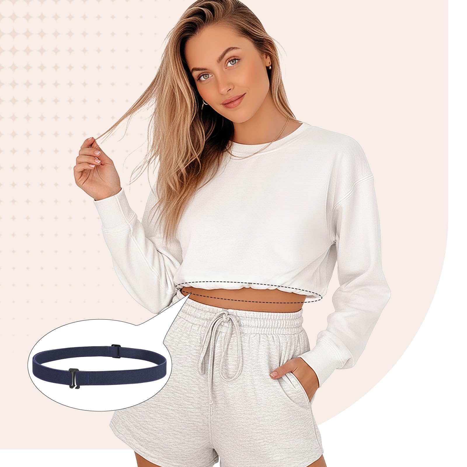JASGOOD Crop Top Tuck Waist Band Adjustable Band for Sweater Shirts Tuck Band Women Elastic Stretch Belts - JASGOOD OFFICIAL