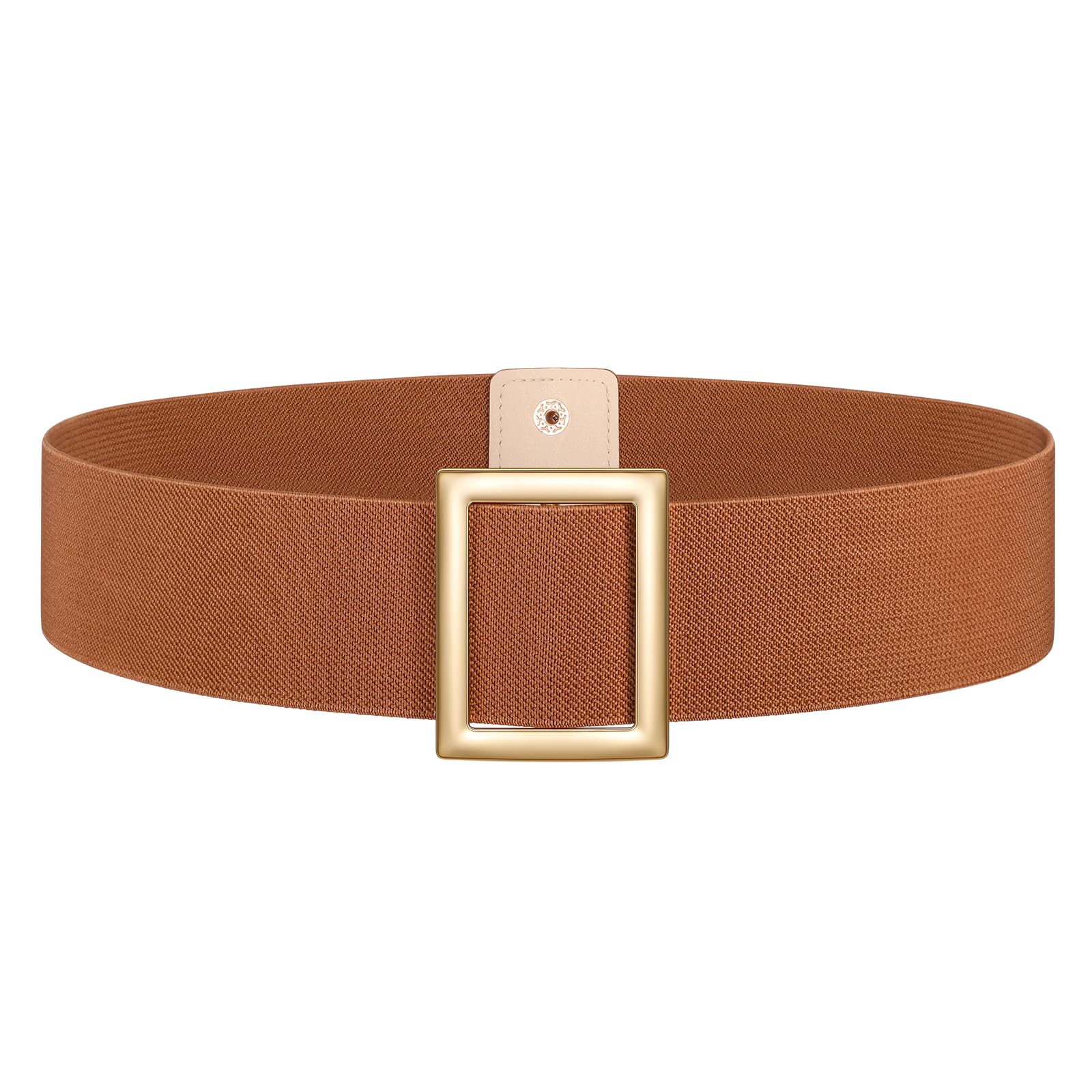 JASGOOD Womens Wide Elastic Belts Vintage Plus Size Stretchy Cincher Belt for Dresses with Square Buckle