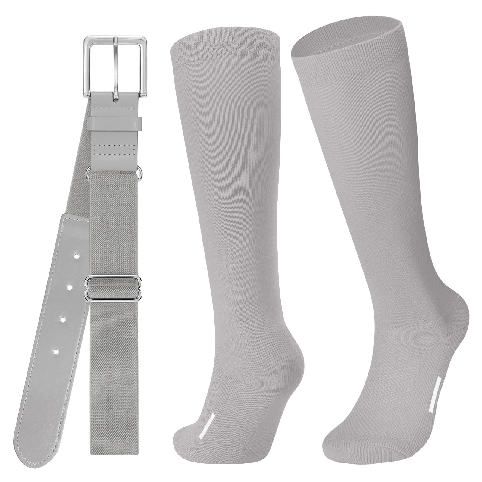 JASGOOD Baseball Softball Socks and Belt Combo Set Breathable Soccer Football Socks for Adult and Youth