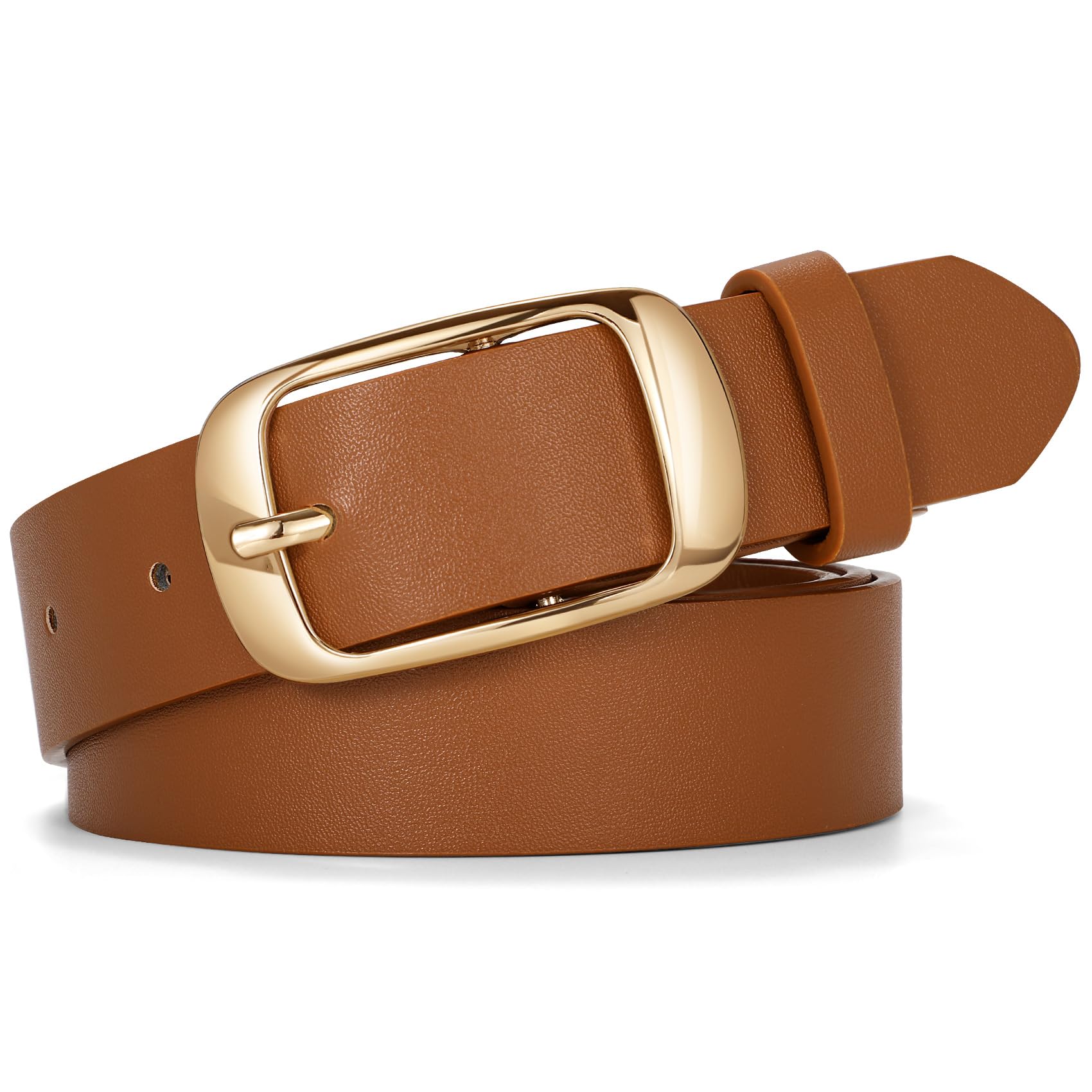 WERFORU Plus Size Belt for Women Leather Belt with Metal Buckle Ladies Casual Belt for Jeans Pants - JASGOOD OFFICIAL