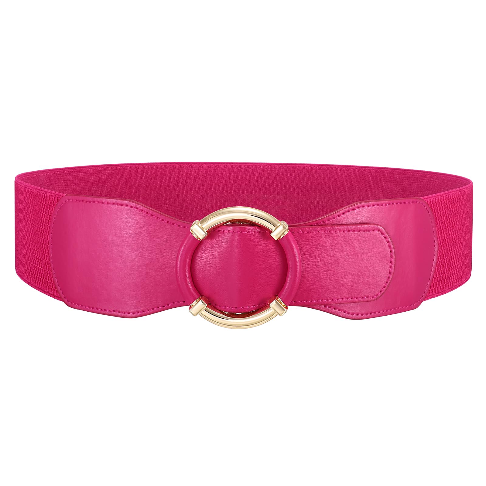 JASGOOD Women Wide Waist Belt Stretchy Elastic Vintage Belts for Dress Ladies Belt with Circle Buckle - JASGOOD OFFICIAL