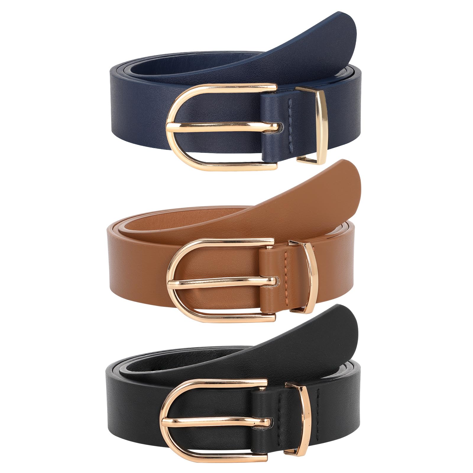 JASGOOD Women’s Leather Belts for Jeans Pants Fashion Ladies Belt with Gold Buckle - JASGOOD OFFICIAL