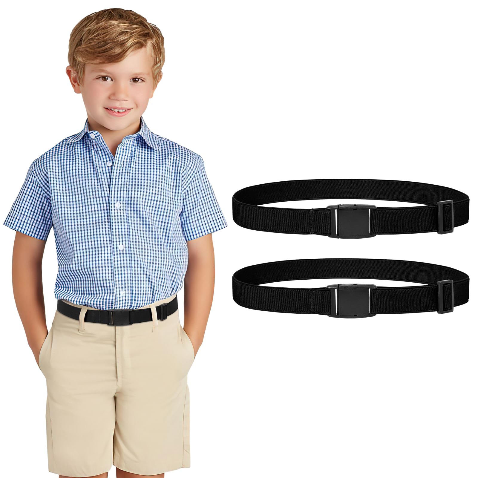 JASGOOD Kids Adjustable Elastic Belt for Boys Girls and Toddlers Nickel Free Stretch Belts for Pants Jeans
