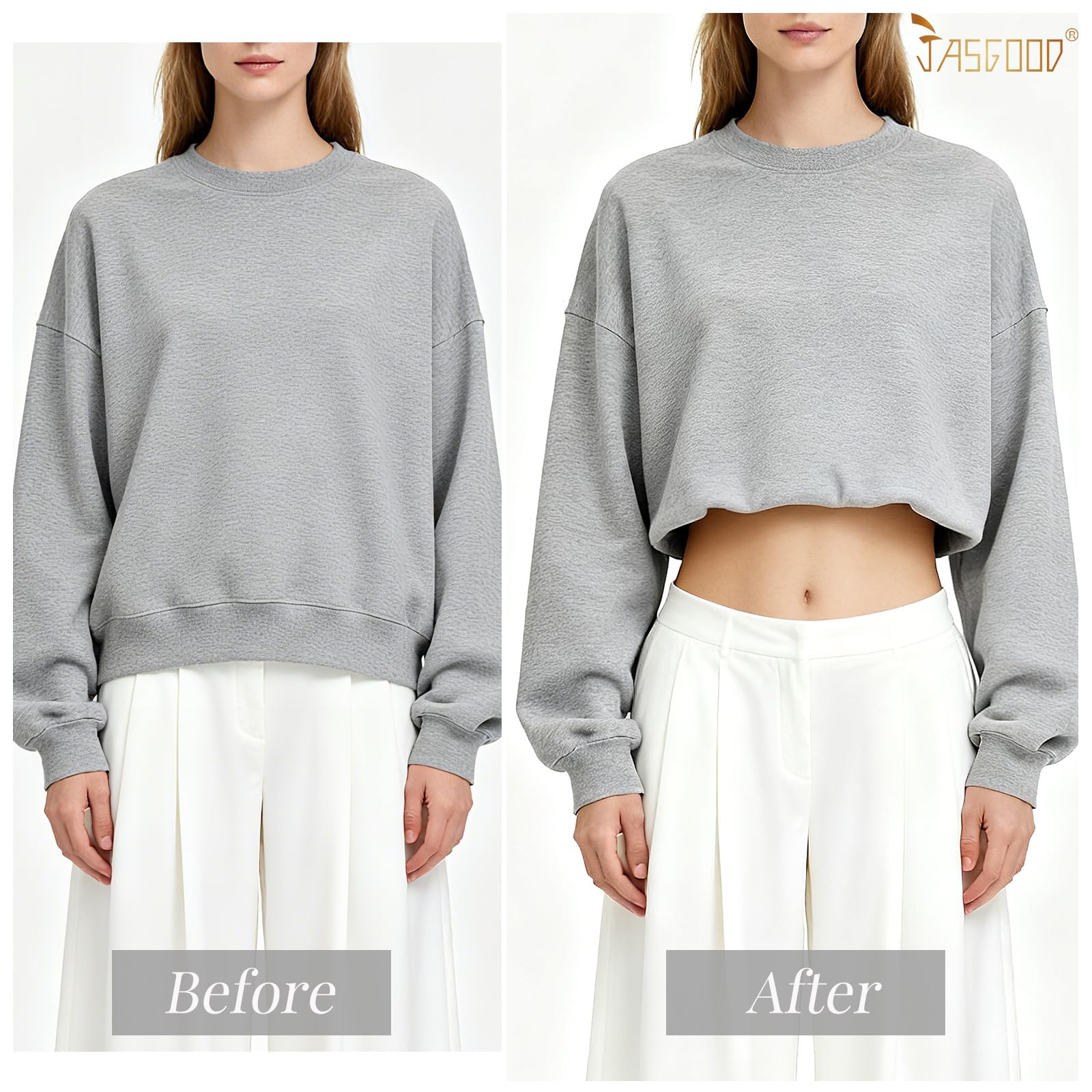 JASGOOD Crop Top Tuck Waist Band Adjustable Band Tucking Sweaters Shirts Stretch Belts for Women Change Style of Tops
