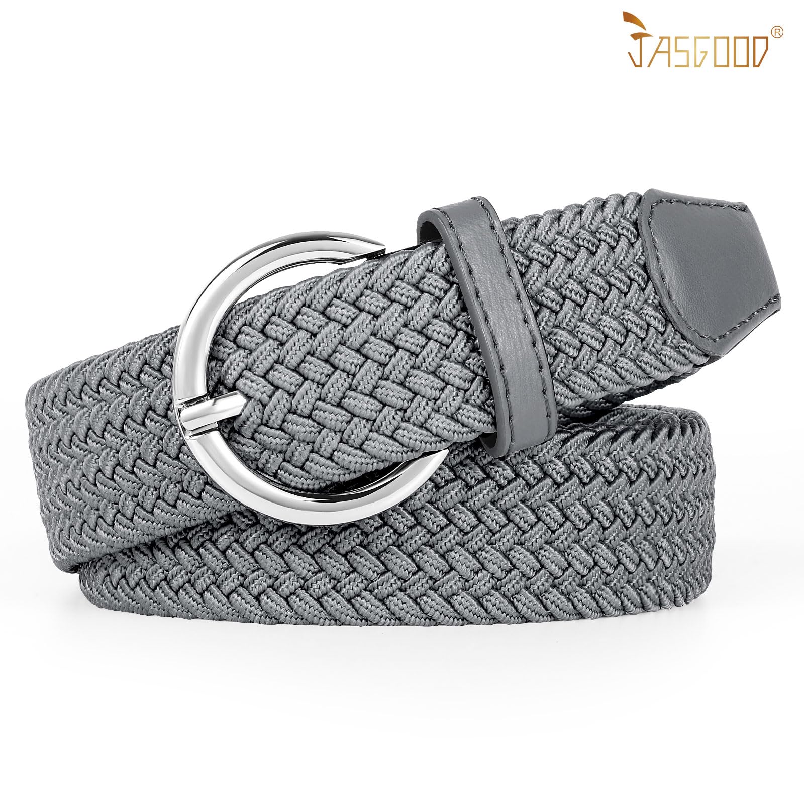 JASGOOD Women Men Braided Woven Elastic Stretch Waist Belt Golf Canvas Fabric Casual Belt for Jeans Pants - JASGOOD OFFICIAL