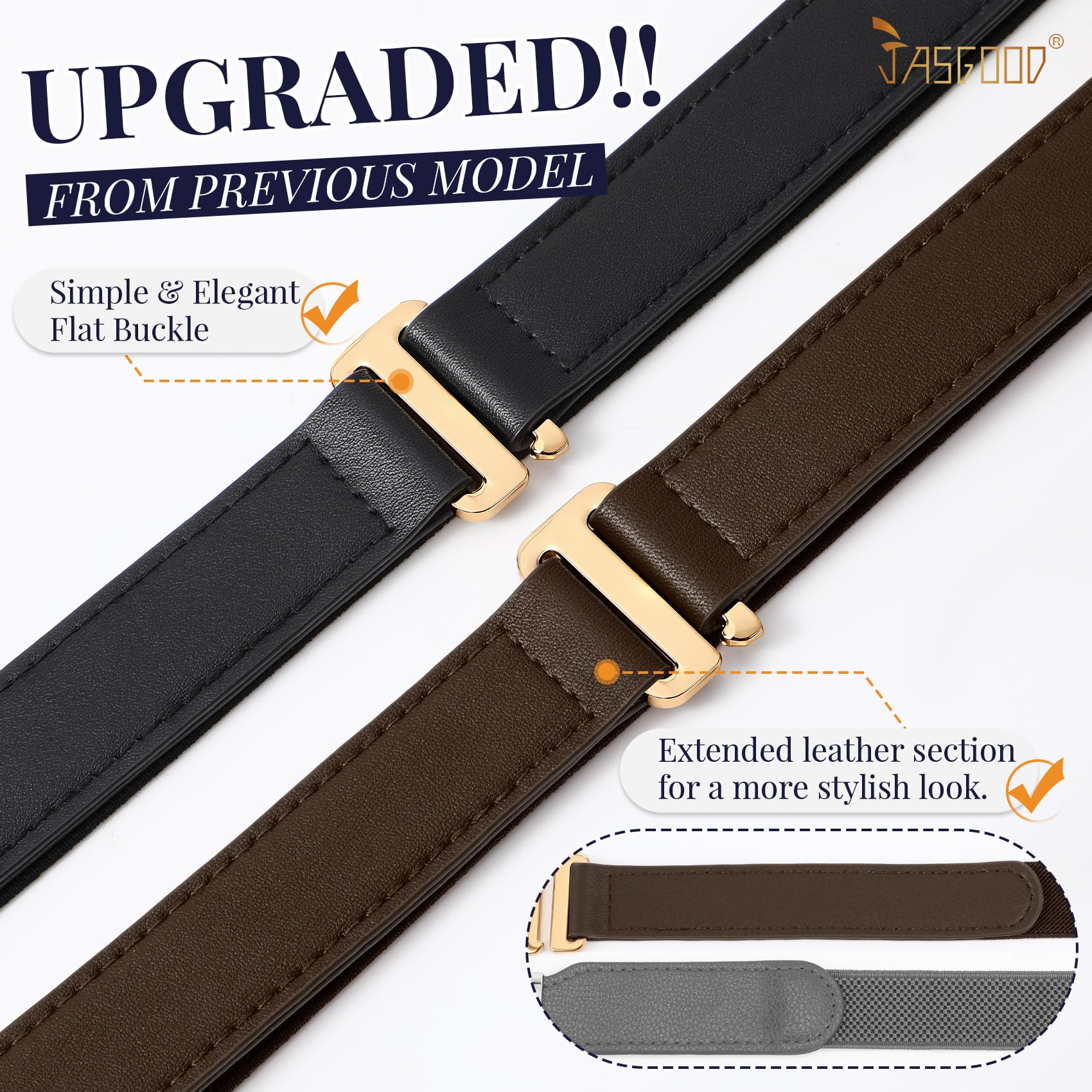 JASGOOD 2 Pcs Crop Top Tuck Waist Band Tool for Tucking Sweaters Tops and Shirts Stretch Belts for Women