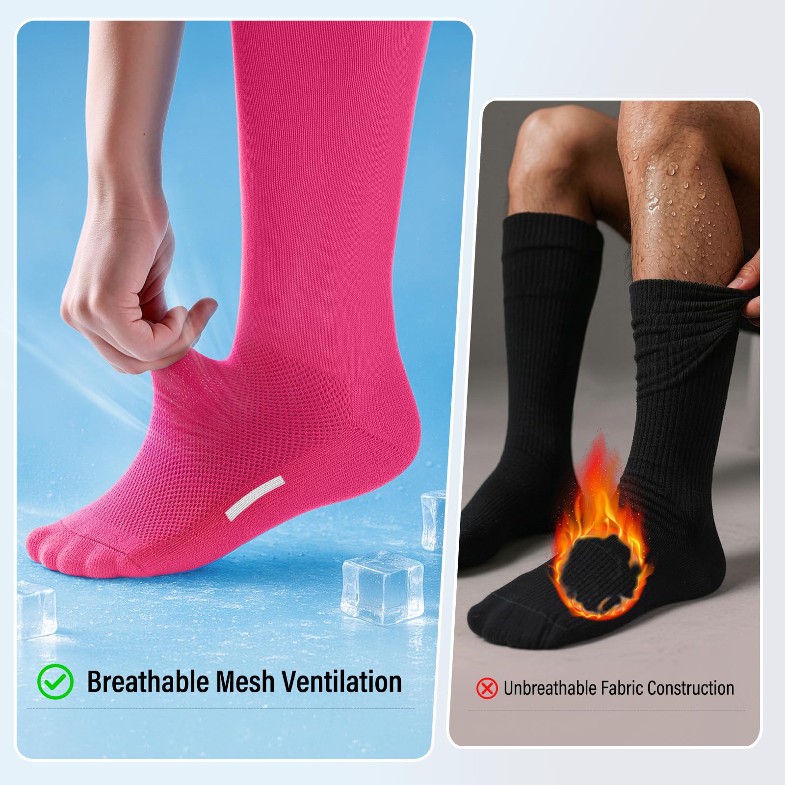 JASGOOD Baseball Softball Socks and Belt Combo Set Breathable Soccer Football Socks for Adult and Youth