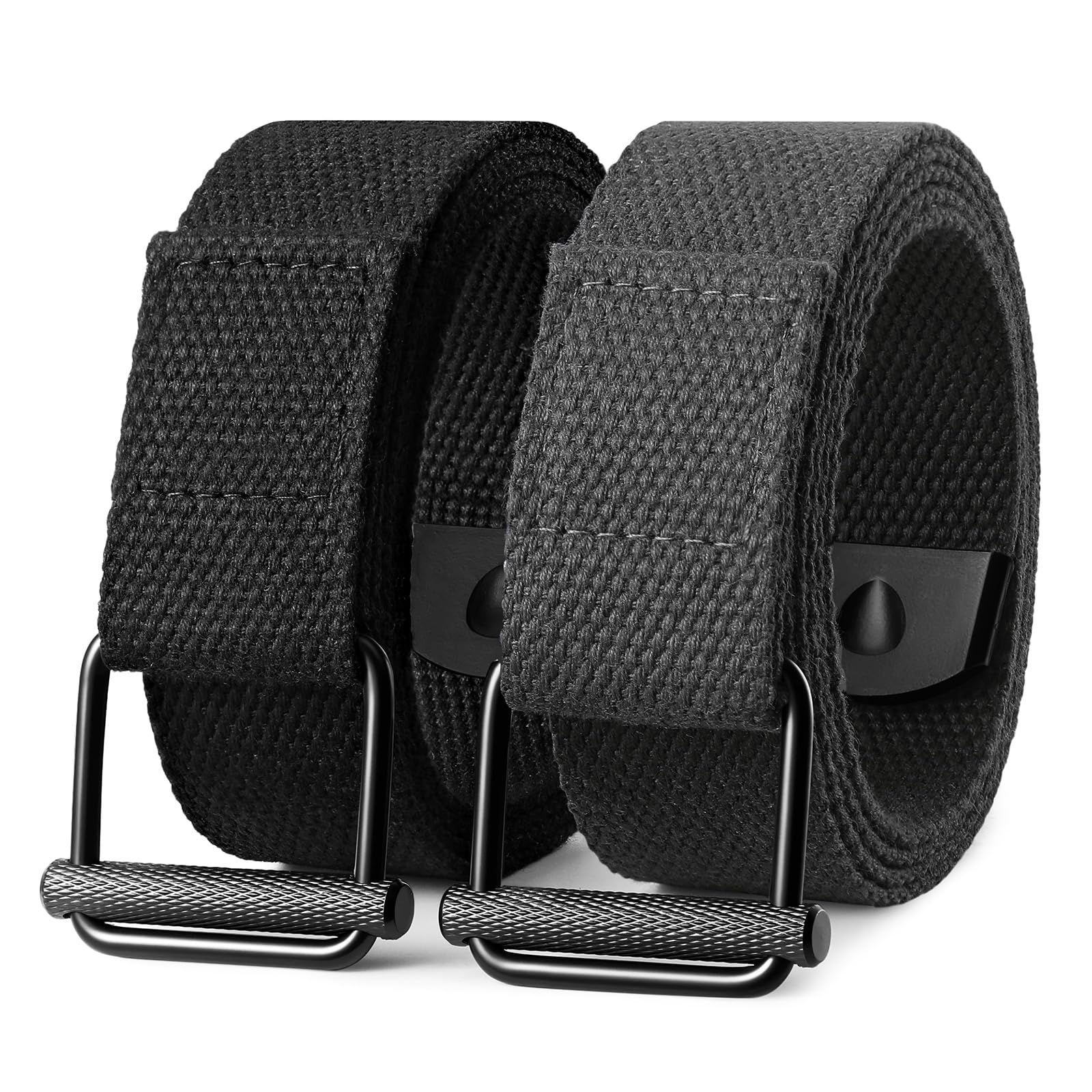 JASGOOD 2 Pack Mens Belts Canvas Belt for Men Fabric Web Golf Belt Casual Belt for Jeans Pants
