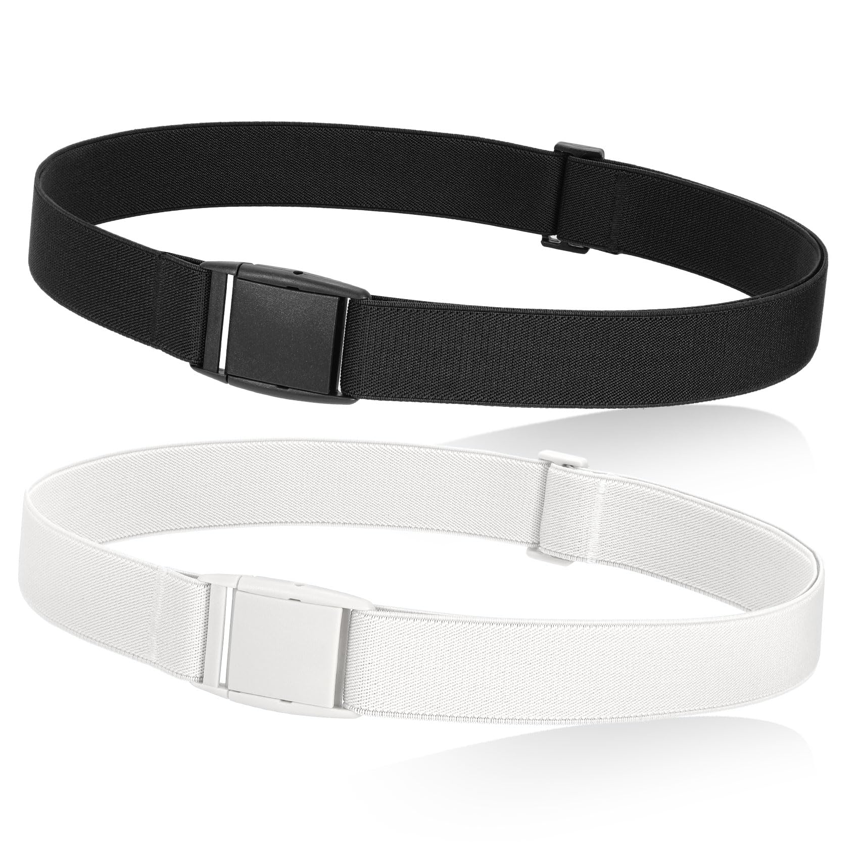 JASGOOD No Show Women Stretch Belt Invisible Elastic Web Strap Belt with Flat Buckle for Jeans Pants Dresses - JASGOOD OFFICIAL