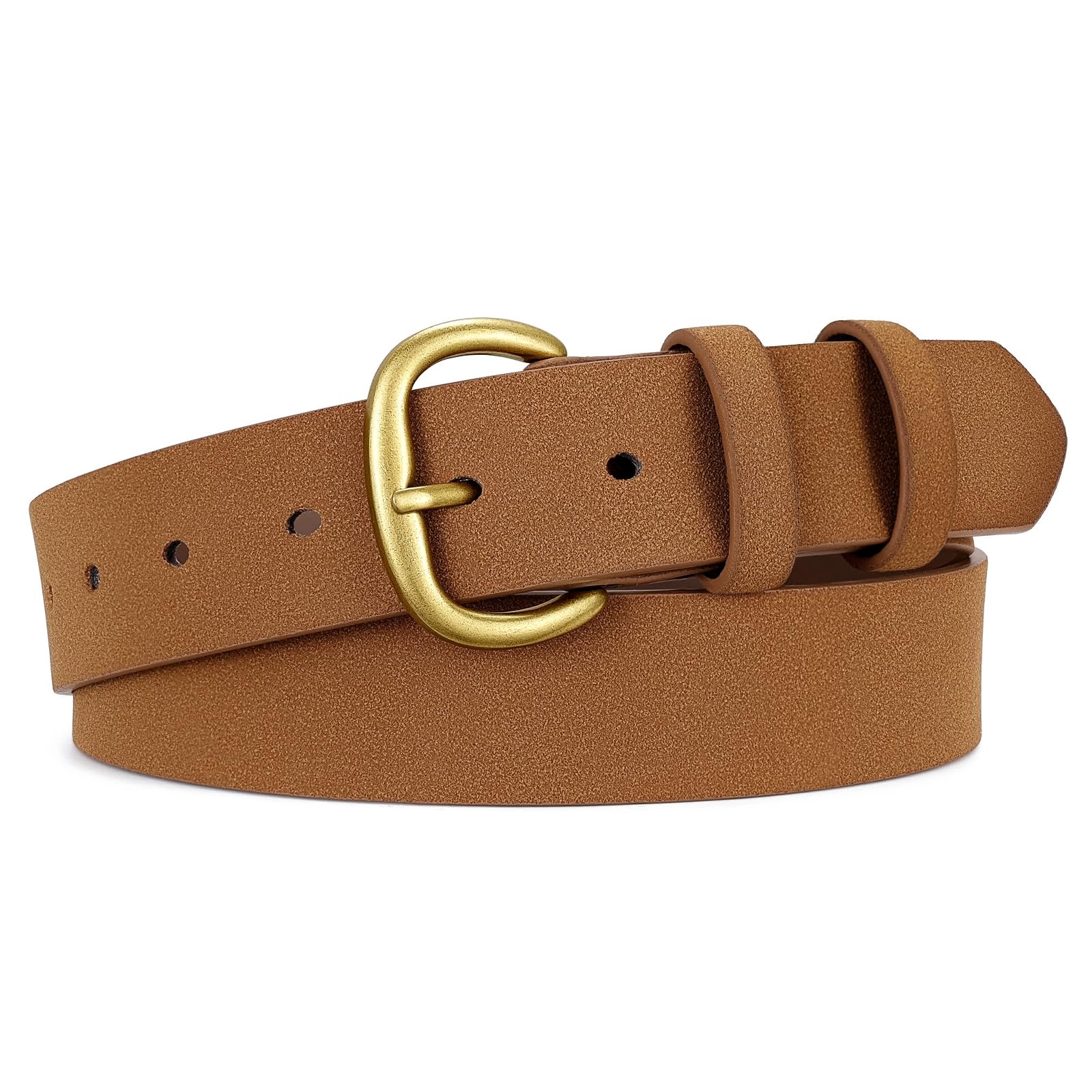JASGOOD Women Leather Belt for Jeans Pants Gold Buckle Lady Casual Dress Waist Belt - JASGOOD OFFICIAL