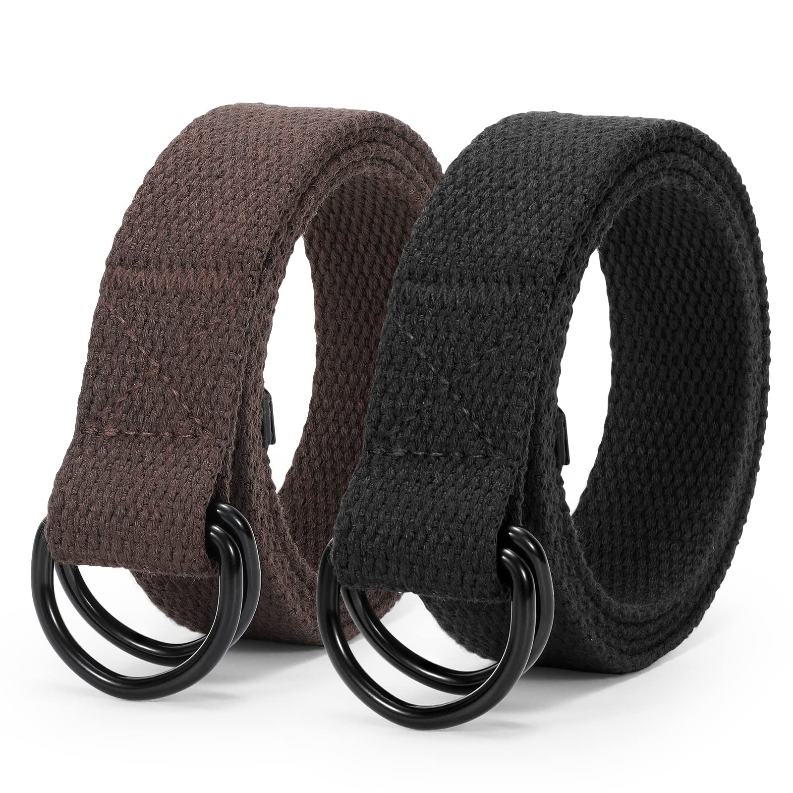 JASGOOD Boy's Canvas Belt Kids Football Belt with Double D-ring Buckle