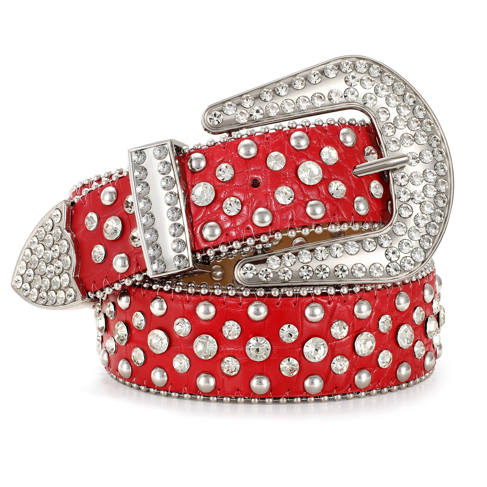 JASGOOD Western Rhinestone Belt for Women and Men Ladies Western Cowgirl Cowboy Bling Belt for Jeans Pants Dress - JASGOOD OFFICIAL