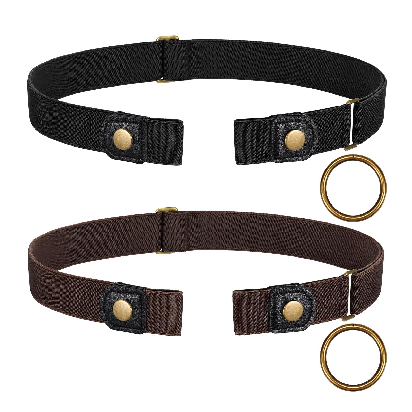 JASGOOD No Buckle Stretch Belt for Women and Men Invisible Elastic Waist Belts for Jeans Pants