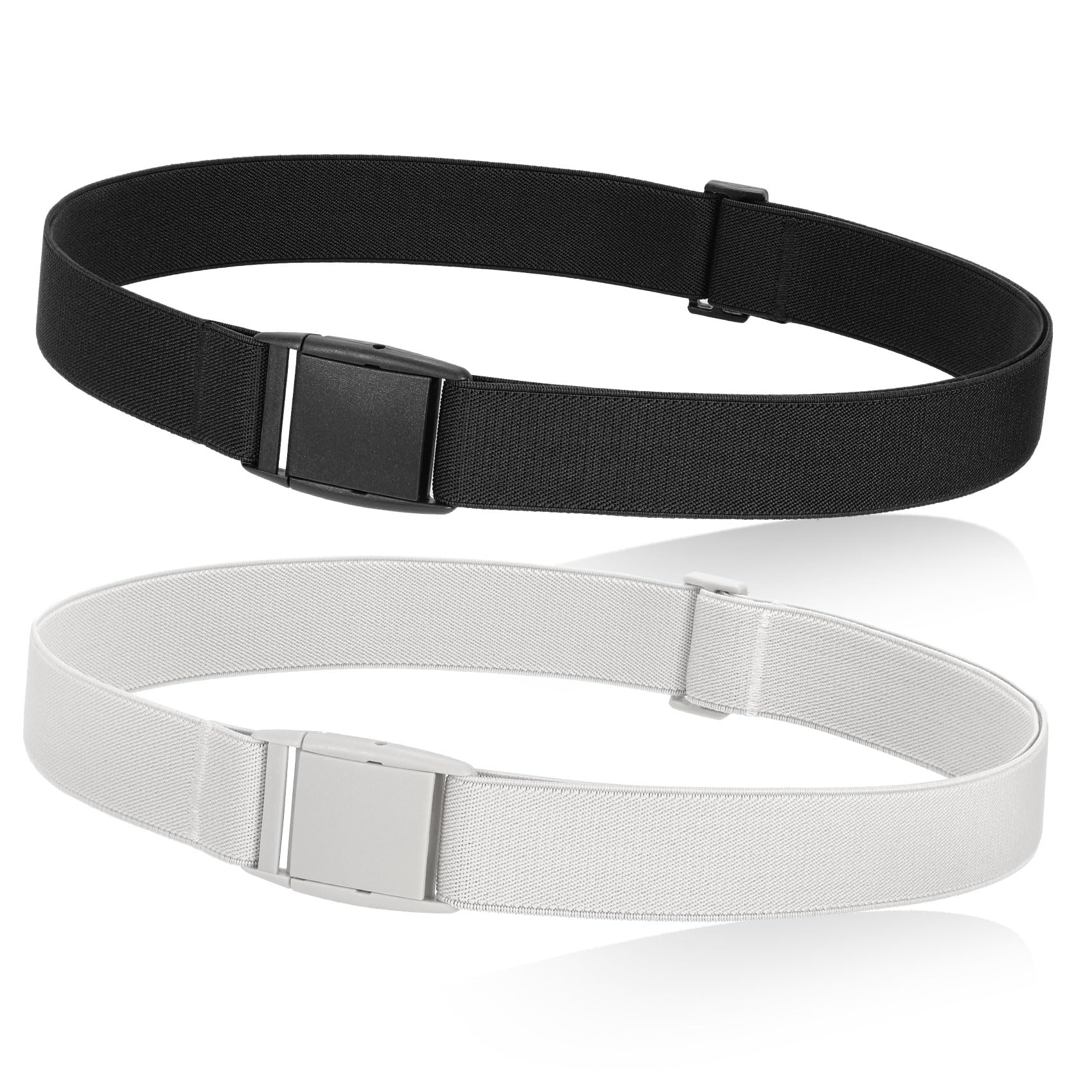JASGOOD No Show Women Stretch Belt Invisible Elastic Web Strap Belt with Flat Buckle for Jeans Pants Dresses - JASGOOD OFFICIAL