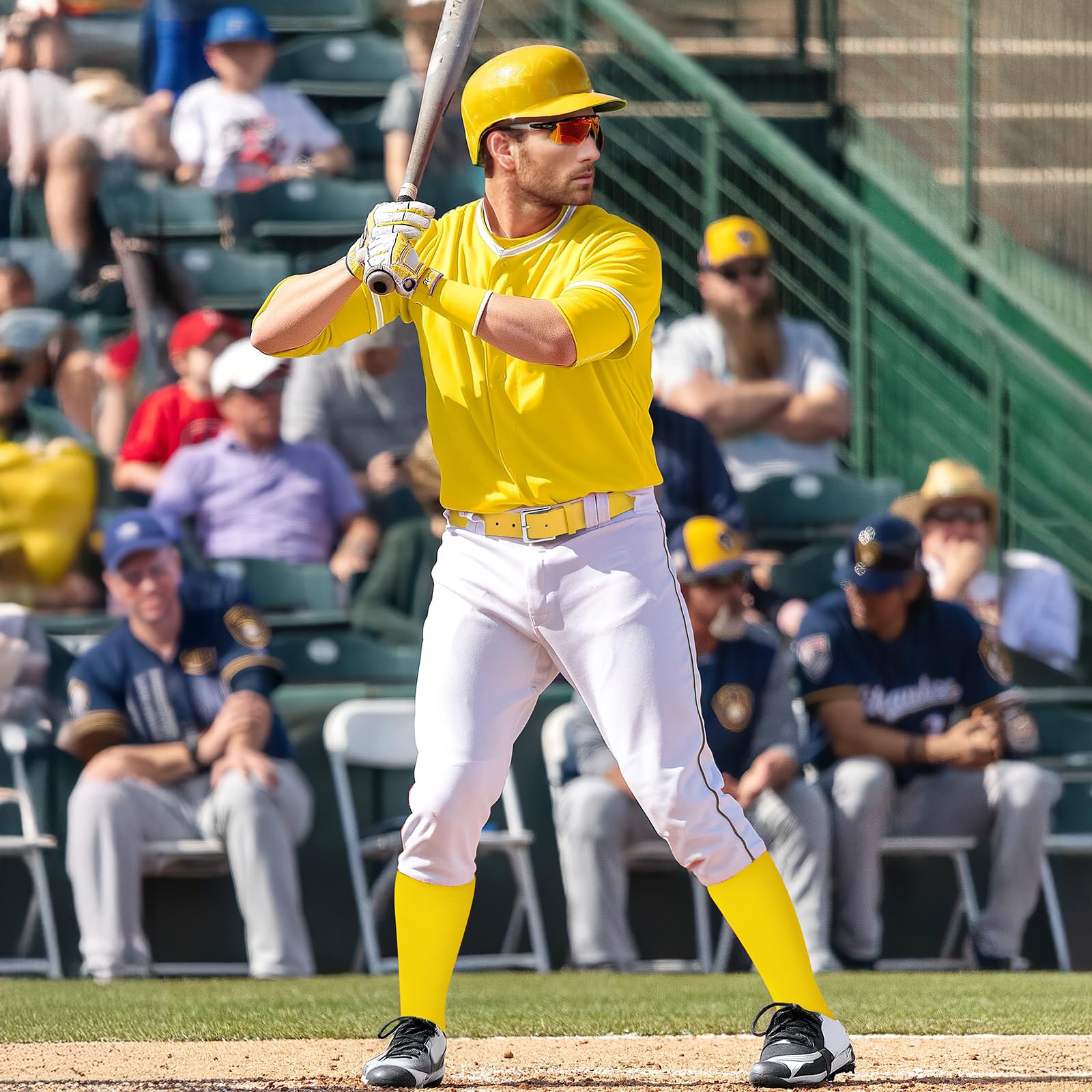 JASGOOD Baseball Softball Socks and Belt Combo Set Breathable Soccer Football Socks for Adult and Youth