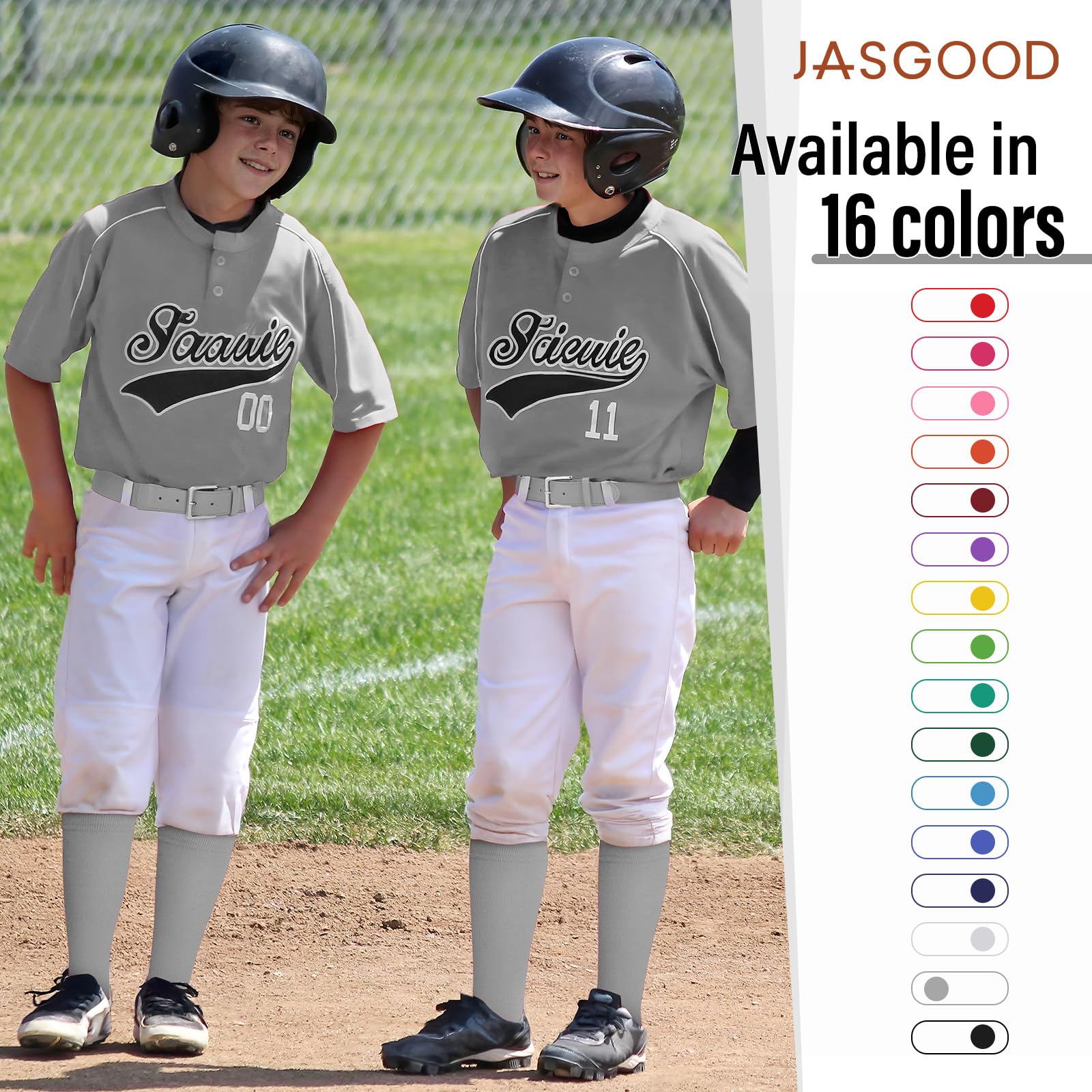 JASGOOD Baseball Softball Socks and Belt Combo Set Breathable Soccer Football Socks for Adult and Youth