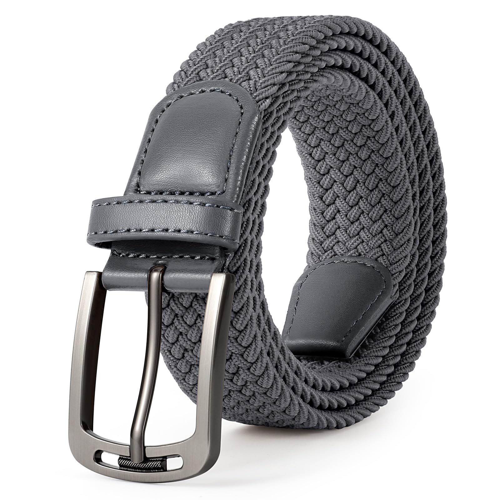 JASGOOD Men Elastic Braided Woven Belt Casual Canvas Woven Stretch Golf Belt for Men Women Jeans Suits Pants