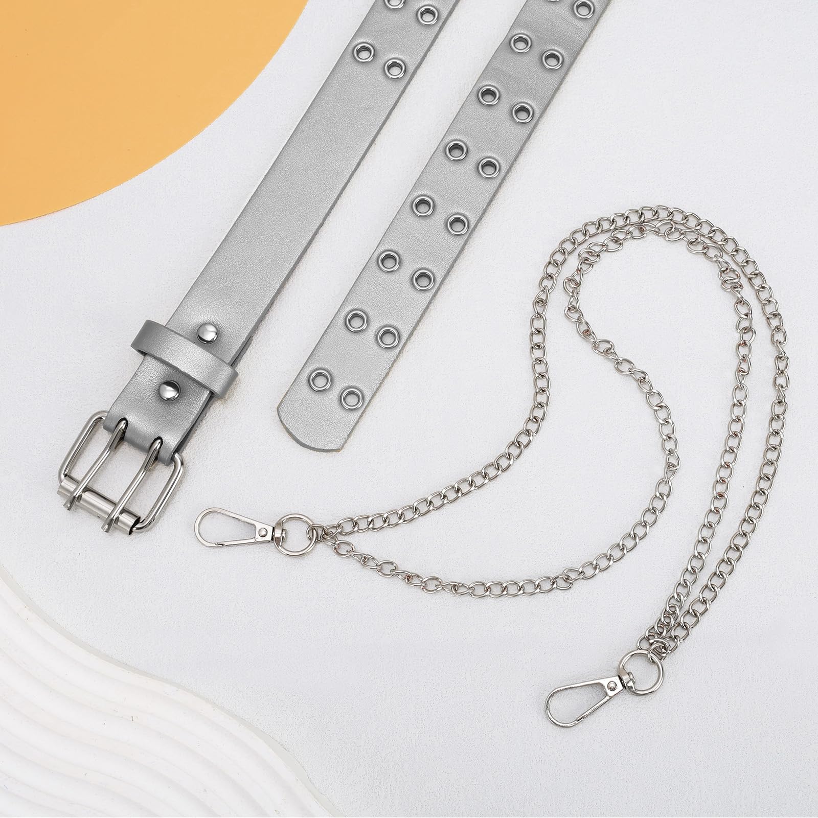 JASGOOD Kids Double Grommet Belt for Girls and Boys, PU Leather Kids Double Studded Holes Belt for Jeans Pants - JASGOOD OFFICIAL