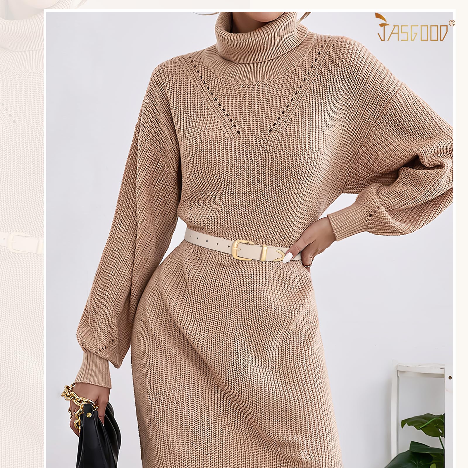 JASGOOD Women's Fashion Leather Belt Ladies Gold Buckle Leather Belt for Jeans Pants Dresses