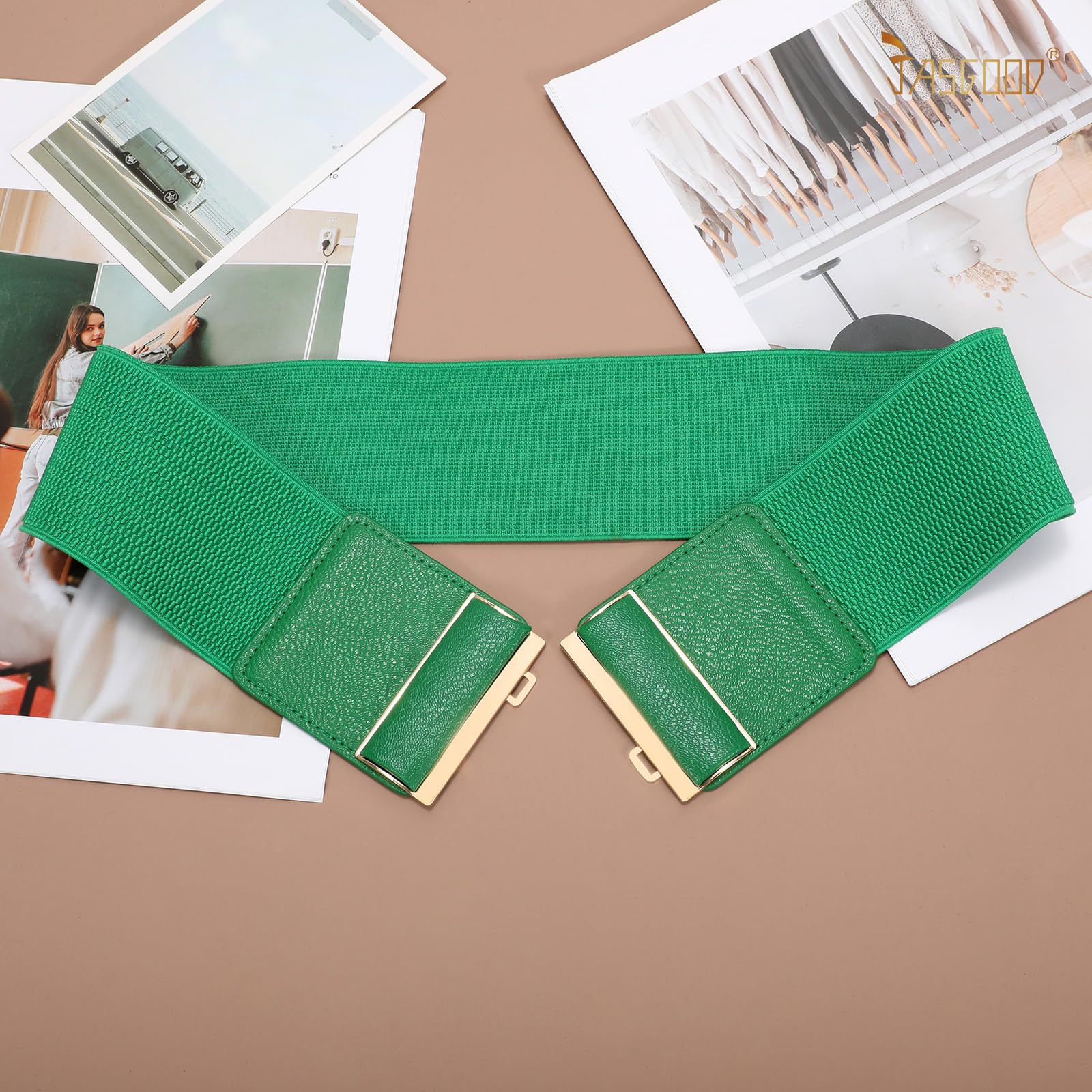 JASGOOD 4 Pack Wide Elastic Stretch Waist Belts for Women Dress Belt - JASGOOD OFFICIAL