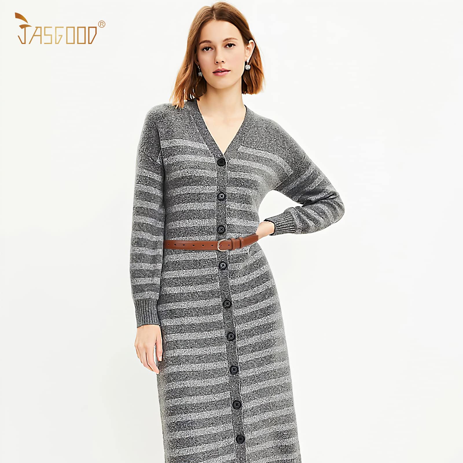 JASGOOD Women Leather Belt Fashion Dress Belt with Gold Buckle for Ladies Jeans Pants