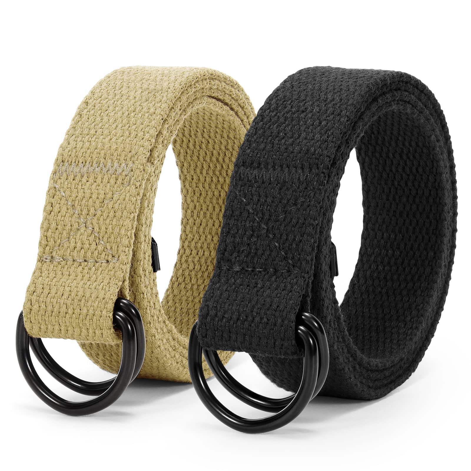 JASGOOD Boy's Canvas Belt Kids Football Belt with Double D-ring Buckle