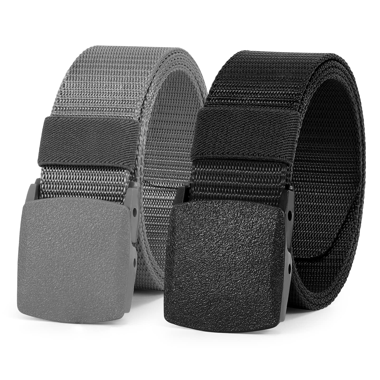 WERFORU Nylon Belt for Men Military Tactical Belt Canvas Outdoor Web Belt with Plastic Buckle