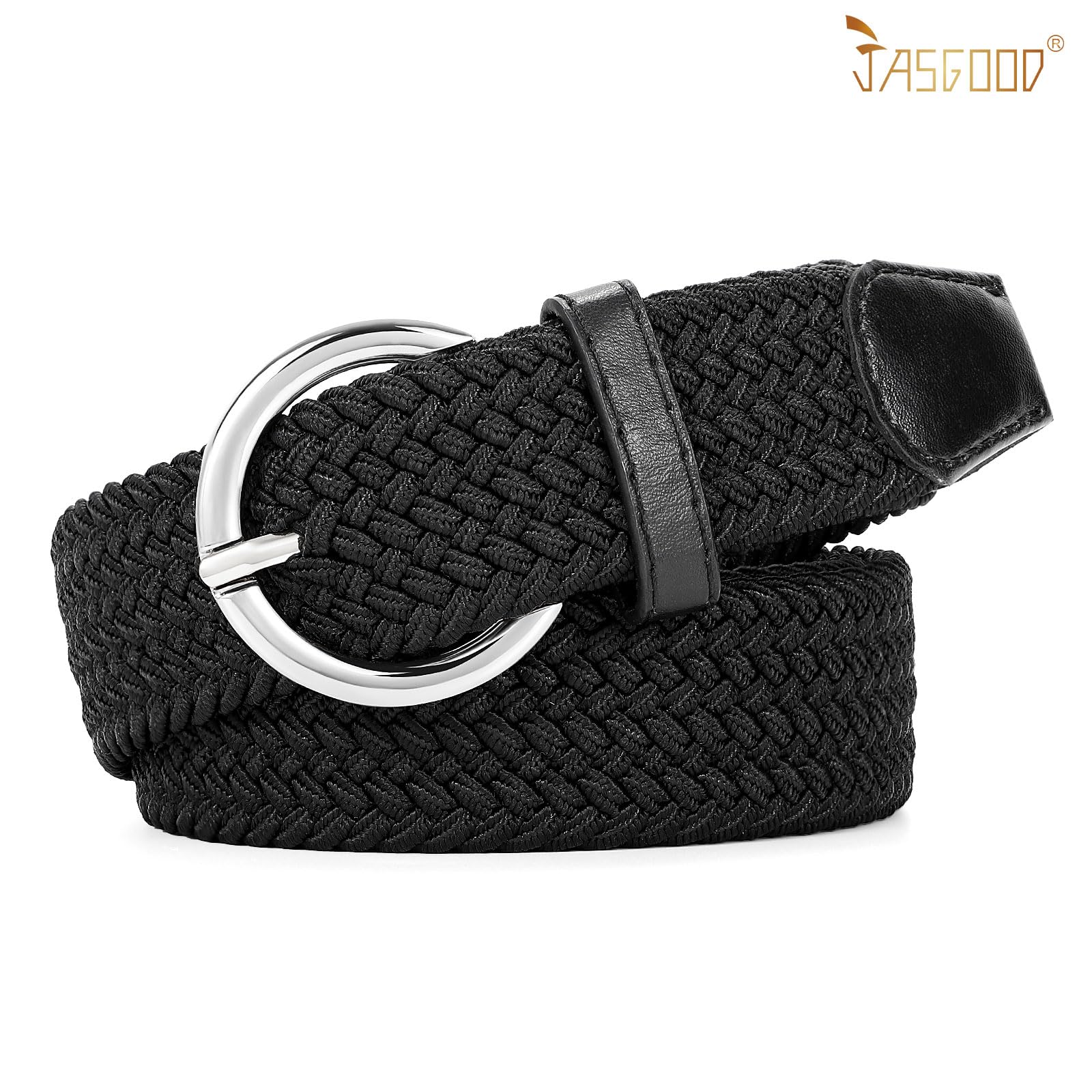JASGOOD Women Men Braided Woven Elastic Stretch Waist Belt Golf Canvas Fabric Casual Belt for Jeans Pants - JASGOOD OFFICIAL