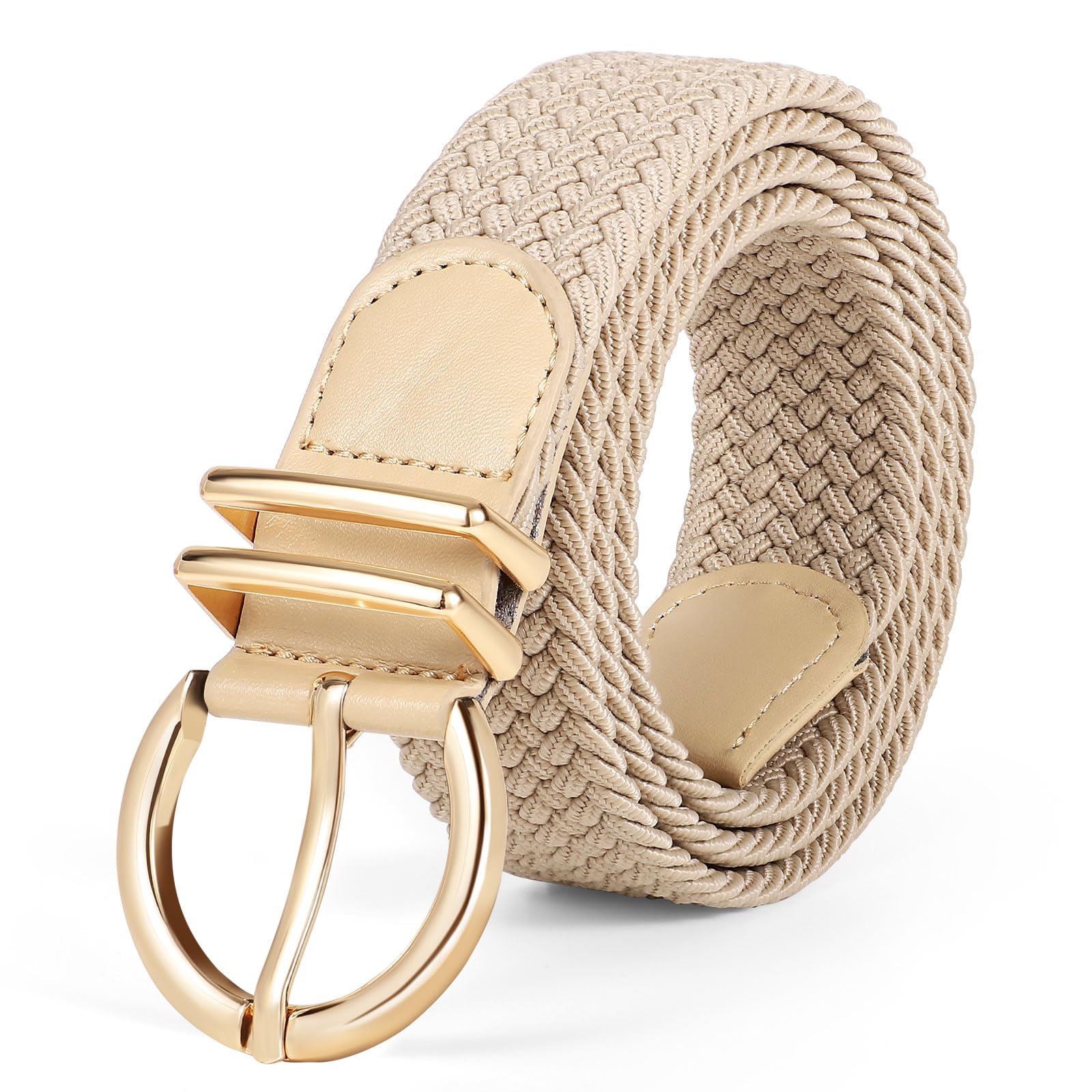 JASGOOD Women Men Braided Woven Elastic Stretch Waist Belt Golf Canvas Fabric Casual Belt for Jeans Pants - JASGOOD OFFICIAL