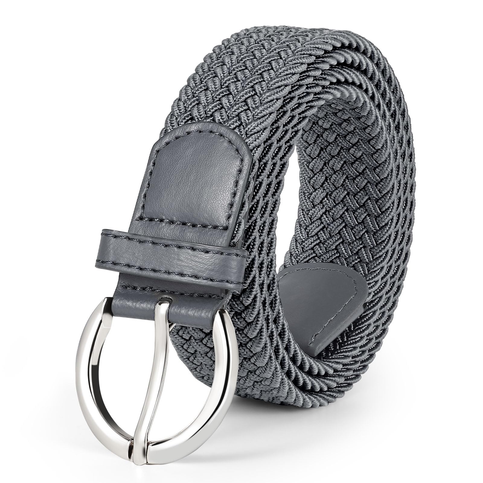 JASGOOD Women Men Braided Woven Elastic Stretch Waist Belt Golf Canvas Fabric Casual Belt for Jeans Pants - JASGOOD OFFICIAL