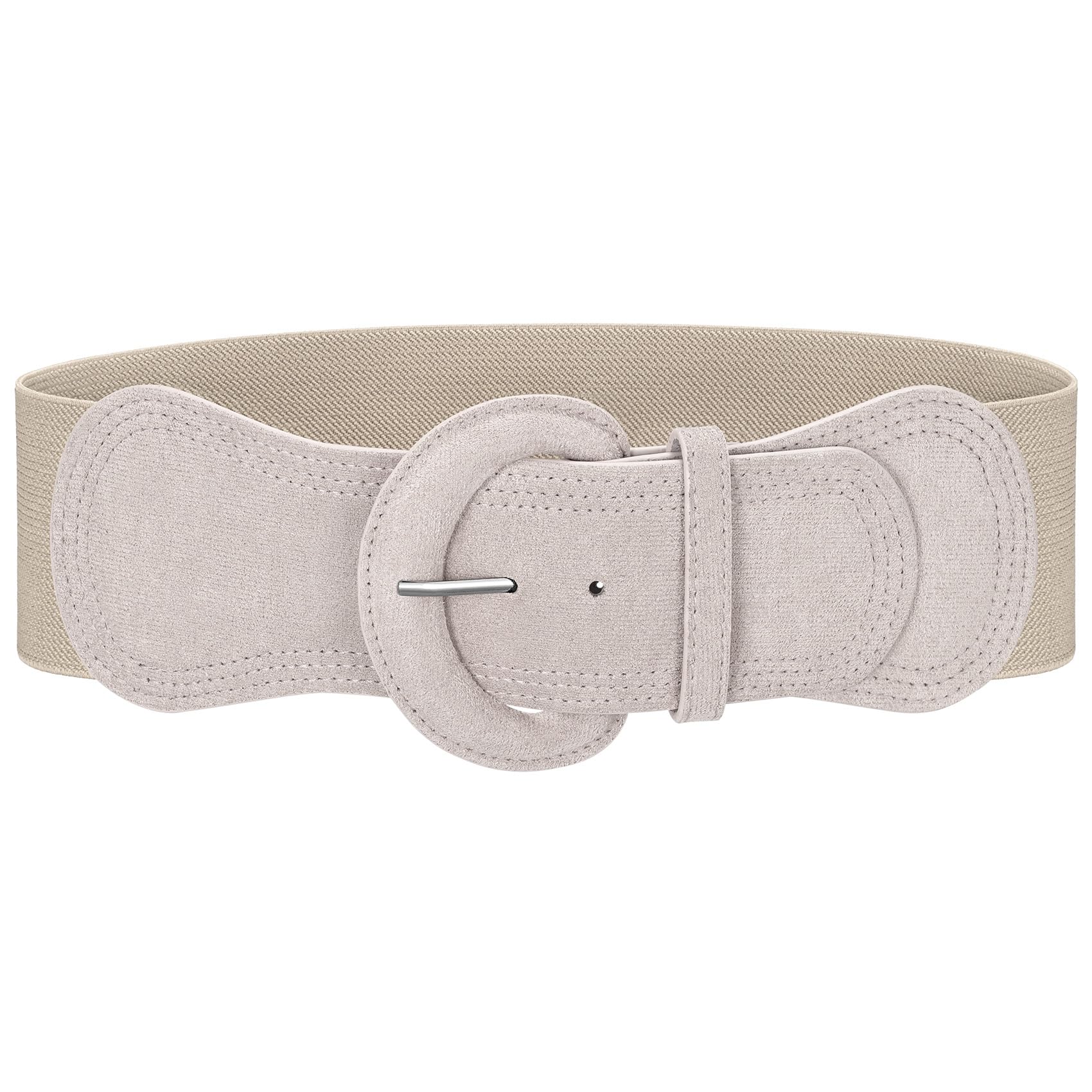 JASGOOD Women Wide Stretchy Waist Belt for Dress Vintage Suede Elastic Belt with Chunky Buckle - JASGOOD OFFICIAL