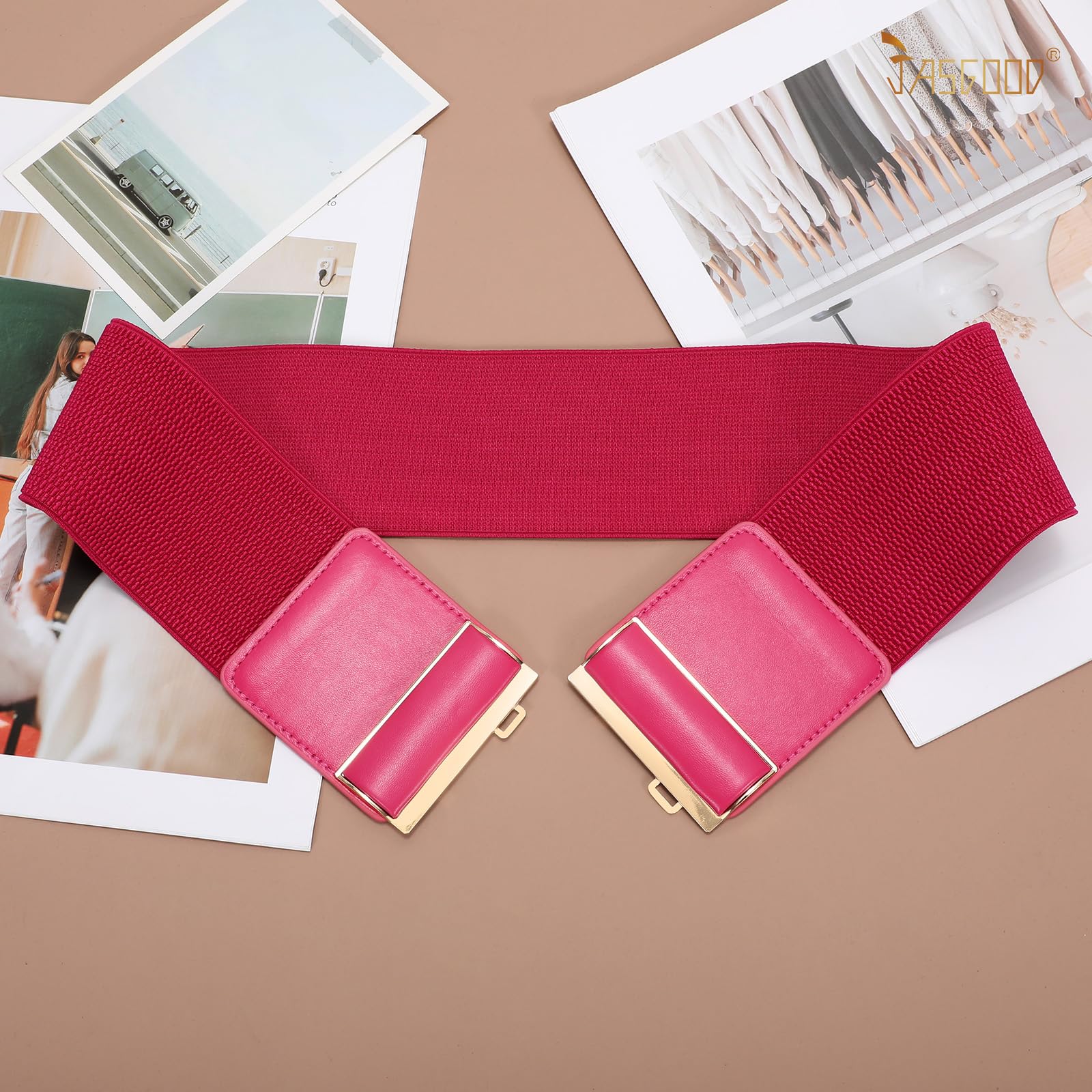 JASGOOD 4 Pack Wide Elastic Stretch Waist Belts for Women Dress Belt - JASGOOD OFFICIAL