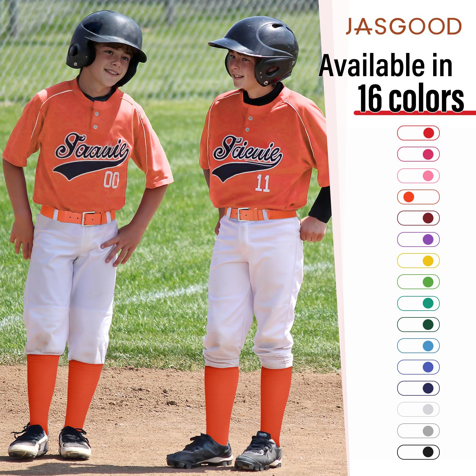 JASGOOD Baseball Softball Socks and Belt Combo Set Breathable Soccer Football Socks for Adult and Youth