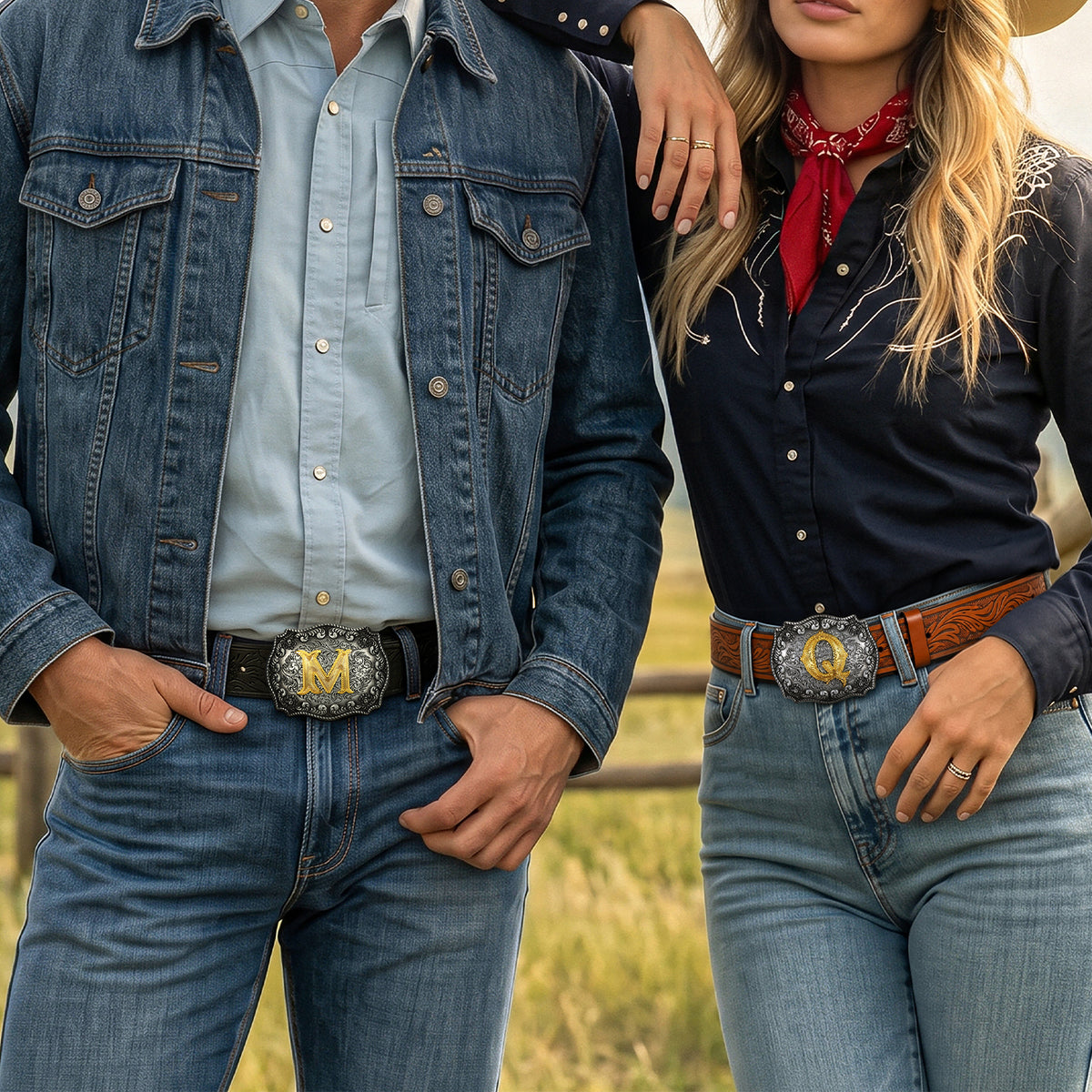 Western Plaque Leather Belt Set For Cowboy Cowgirl - JASGOOD OFFICIAL