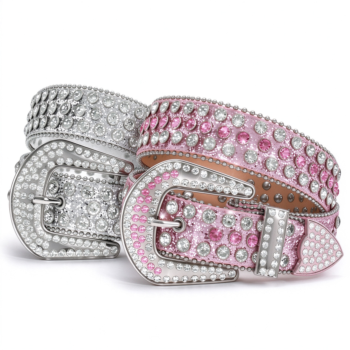 Studded Rhinestone Leather Belt - JASGOOD OFFICIAL