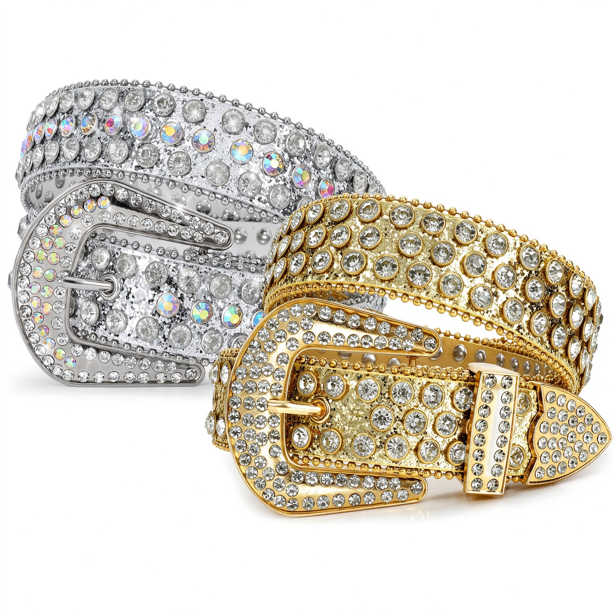 Studded Rhinestone Leather Belt - JASGOOD OFFICIAL