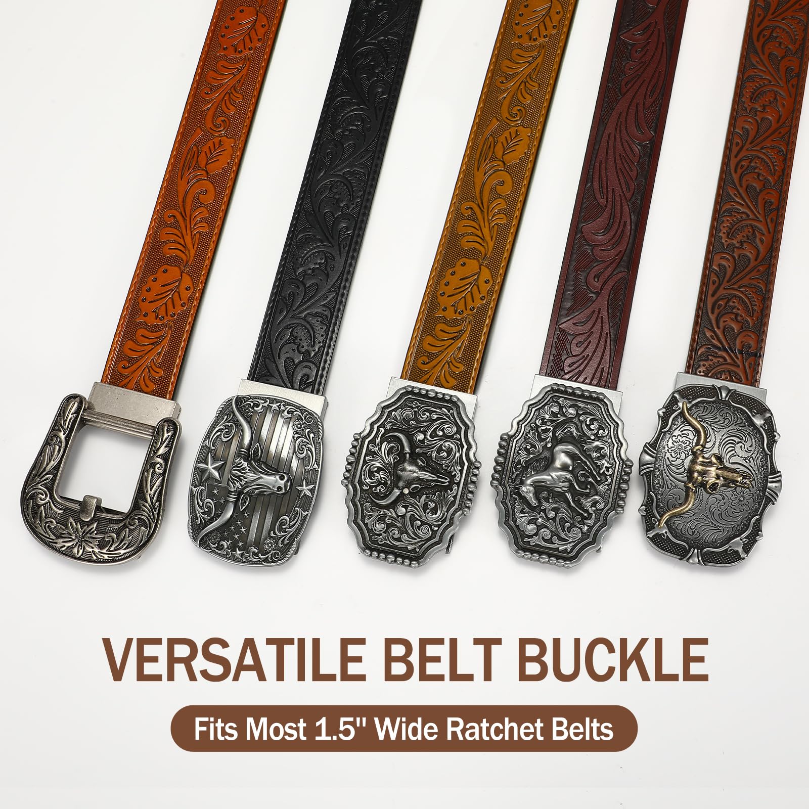 Western Sliding Belt | 2 Buckles + 1 Strap
