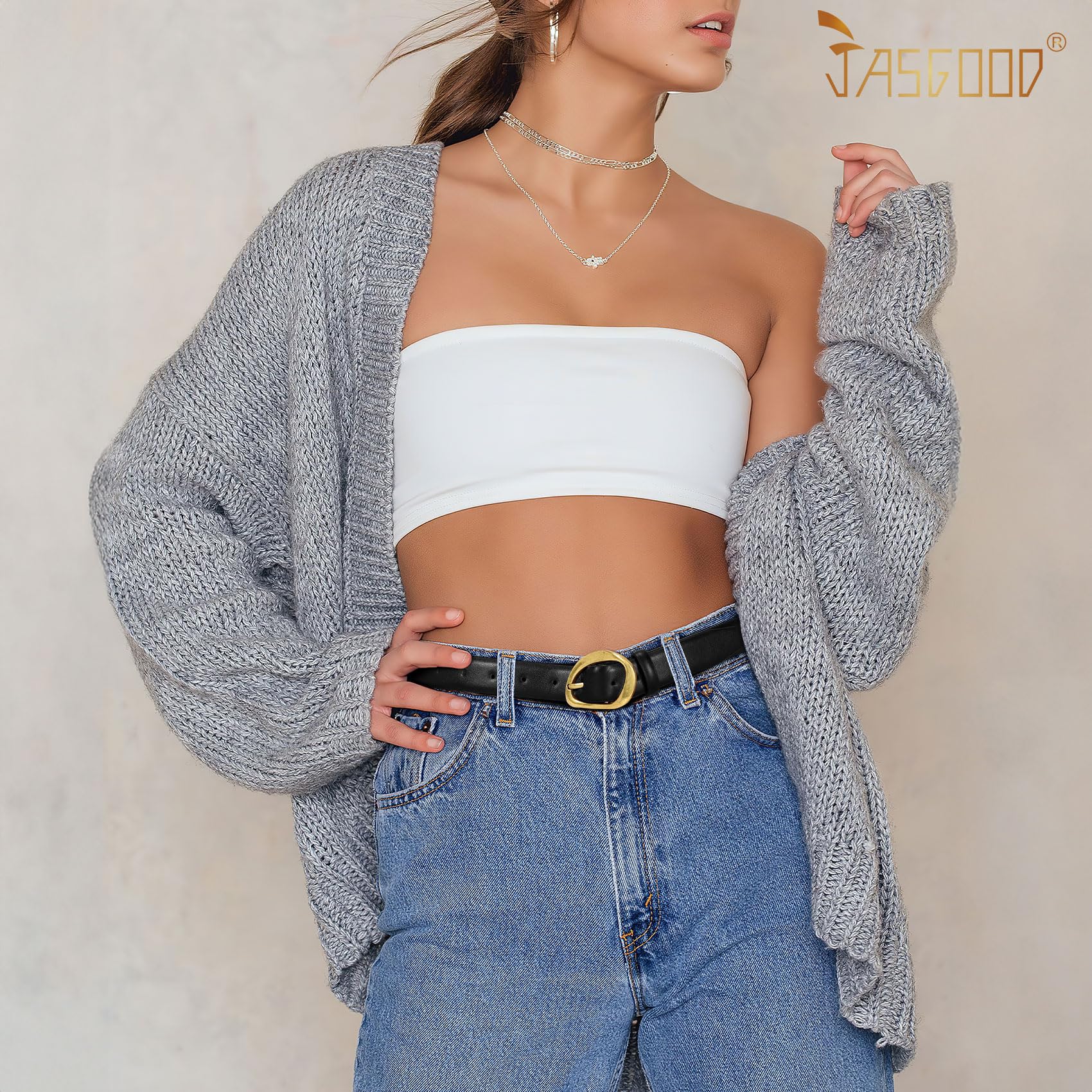 JASGOOD Leather Belts for Women Cute Casual Waist Belt with Gold Buckle Ladies for Jeans Pants Dresses - JASGOOD OFFICIAL